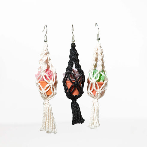 Macramé Plant Hanger Earrings