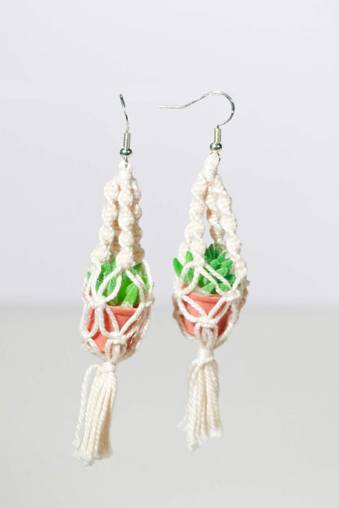 Macramé Plant Hanger Earrings