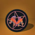 Patch featuring orange roller skates over a purple pentagram, set against a black background. The design combines playful skating elements with a mystical, witchy twist.