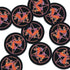 Patch featuring orange roller skates over a purple pentagram, set against a black background. The design combines playful skating elements with a mystical, witchy twist.