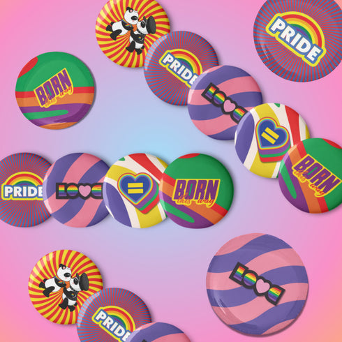 Proudly You LGBTQ Pride Button Pins Set - 5 Pack Pride Pin, Gay Pins, Gay Pride, LGBTQ Pins - Show your True Colors