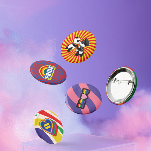 Proudly You LGBTQ Pride Button Pins Set - 5 Pack Pride Pin, Gay Pins, Gay Pride, LGBTQ Pins - Show your True Colors