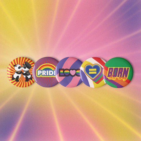 Proudly You LGBTQ Pride Button Pins Set - 5 Pack Pride Pin, Gay Pins, Gay Pride, LGBTQ Pins - Show your True Colors