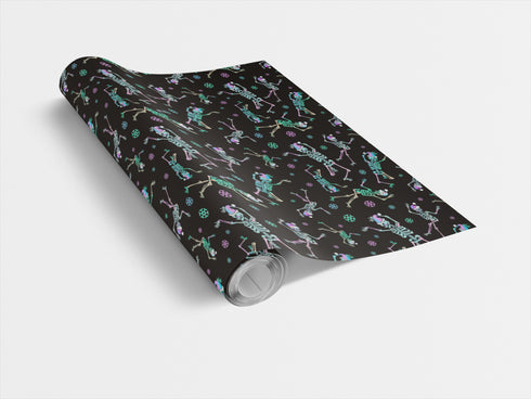 Holiday Dancing Skeletons Wrapping Paper