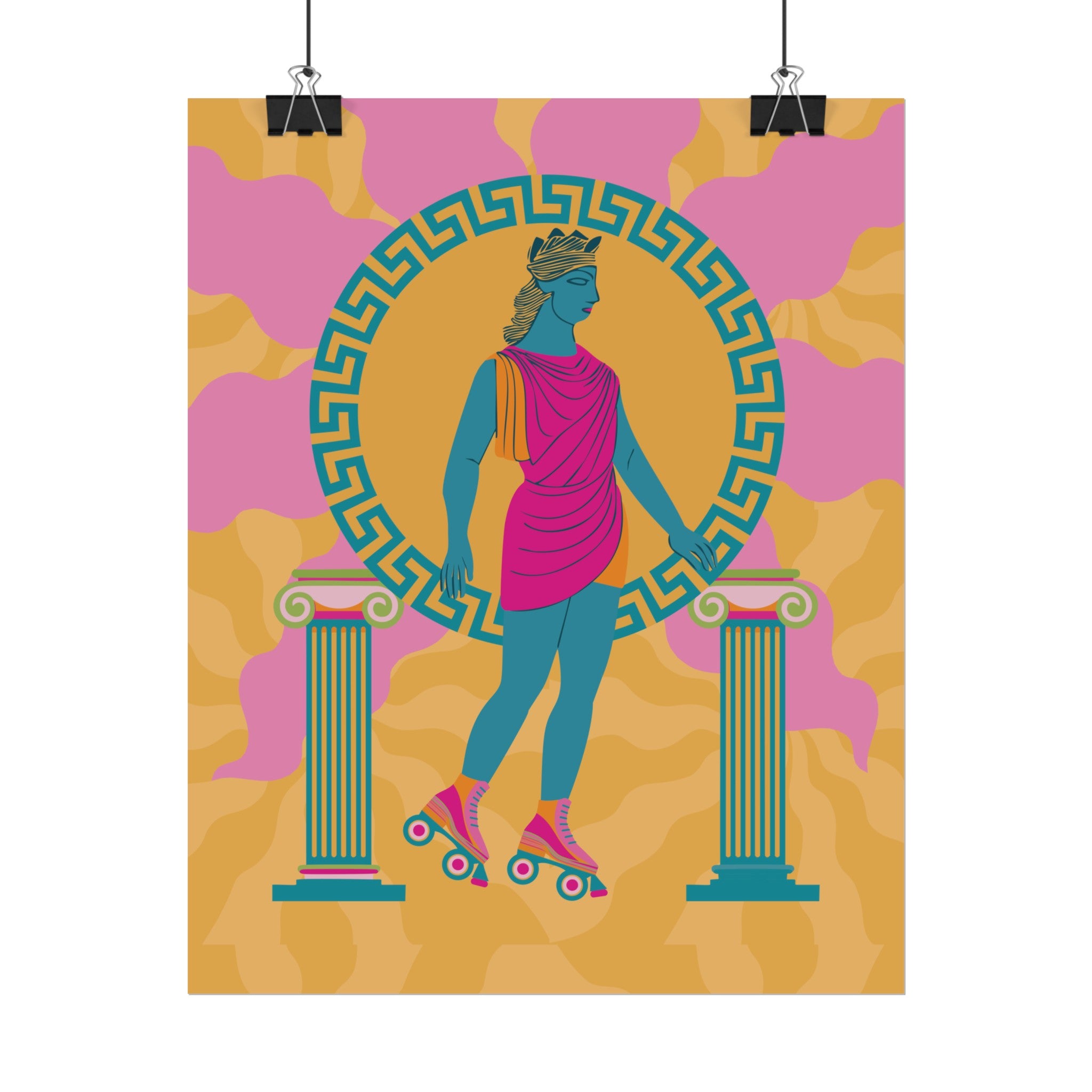 Roller Skating Goddess Art Print