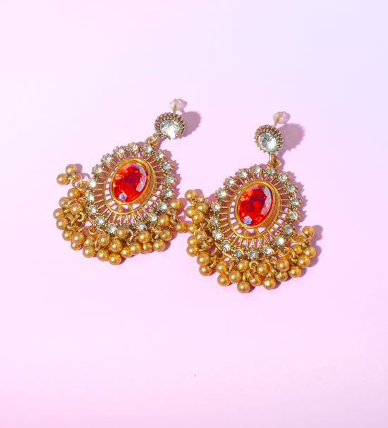 Scarlet Deco Drop Earrings