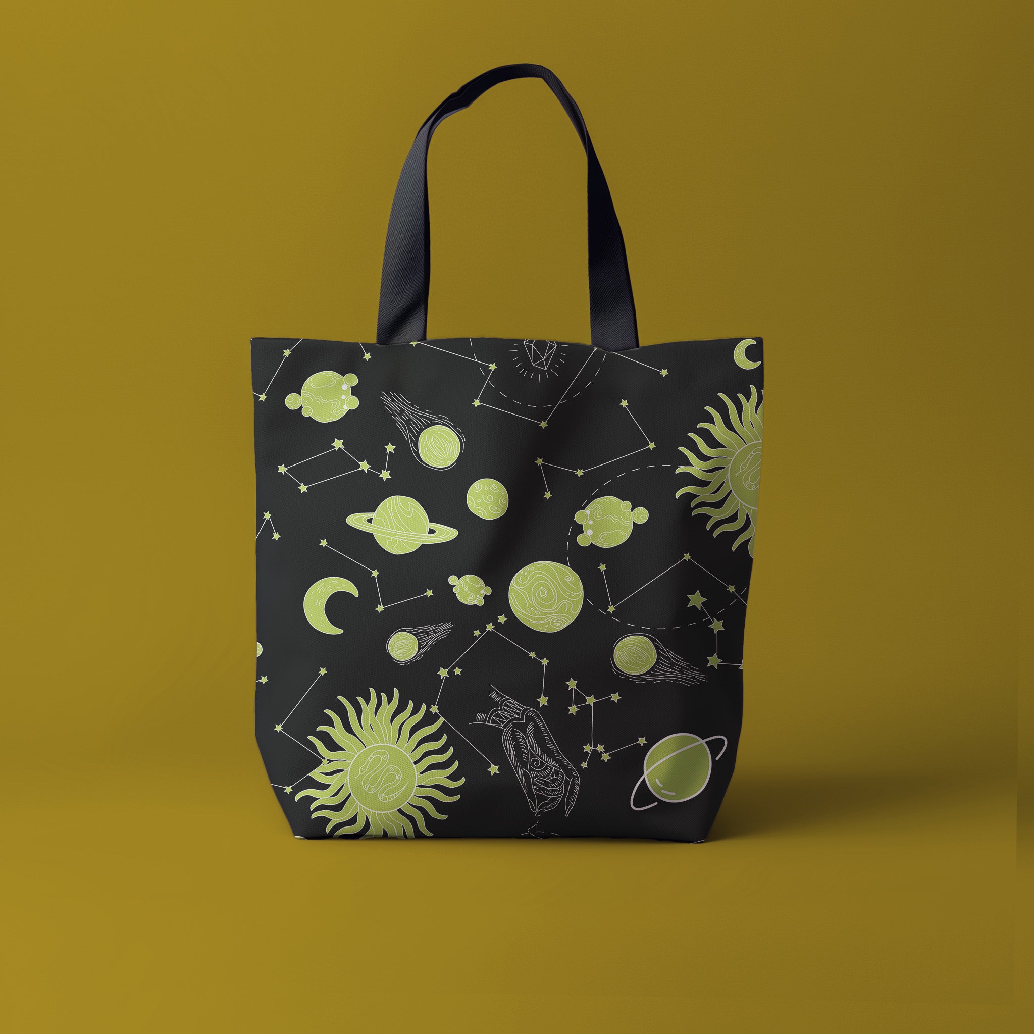 Celestial Cartography Carryall Tote in Galaxy Green