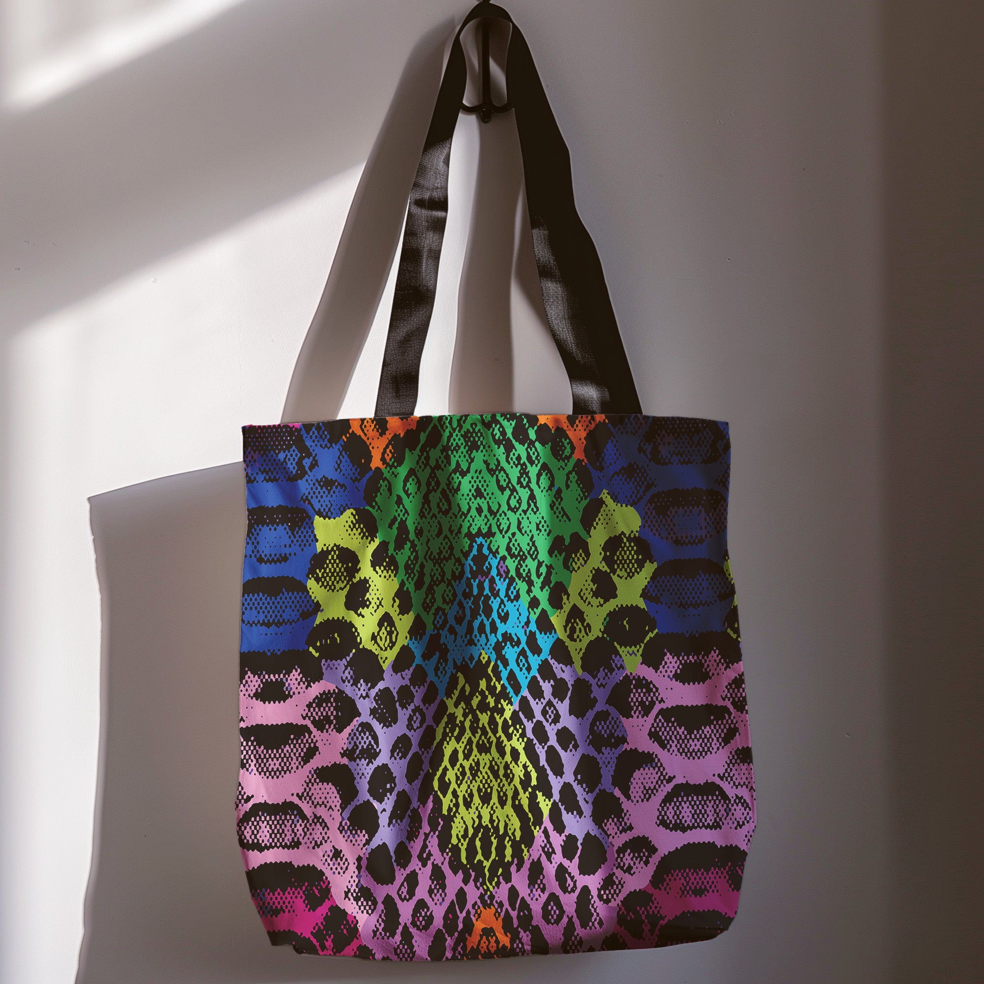 Snakeskin Carry All Tote in Rainbow