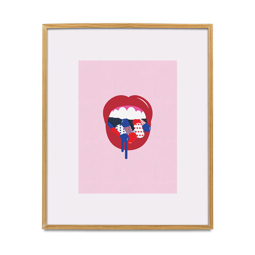 American Patriot Political Pop Art - Pink