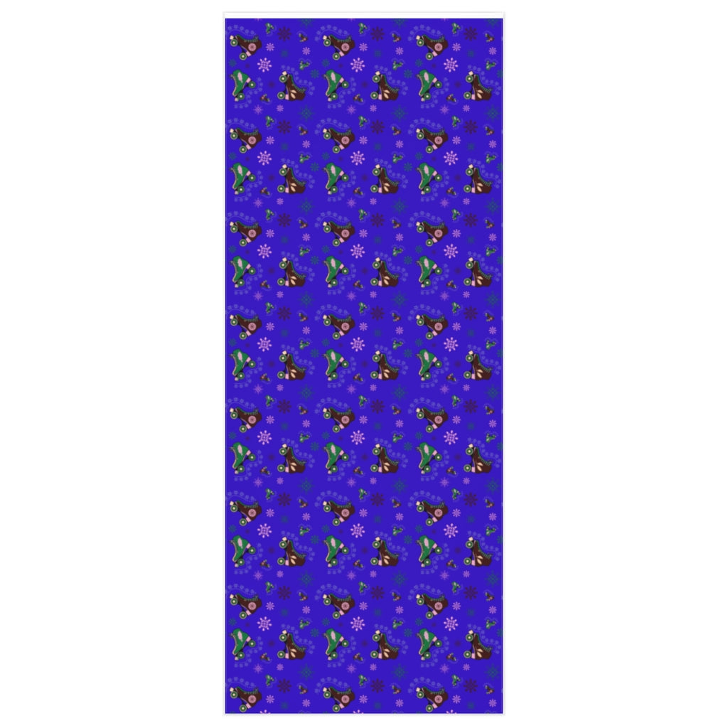 Blue Roller Skate Christmas Wrapping Paper