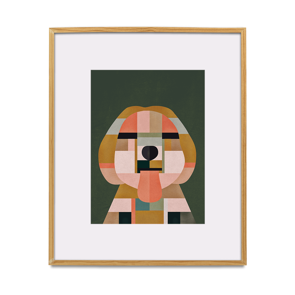 Abstract Labradoodle, Goldendoodle Dog Art Print
