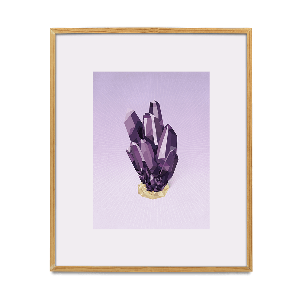 Purple Amethyst Crystal Art Print