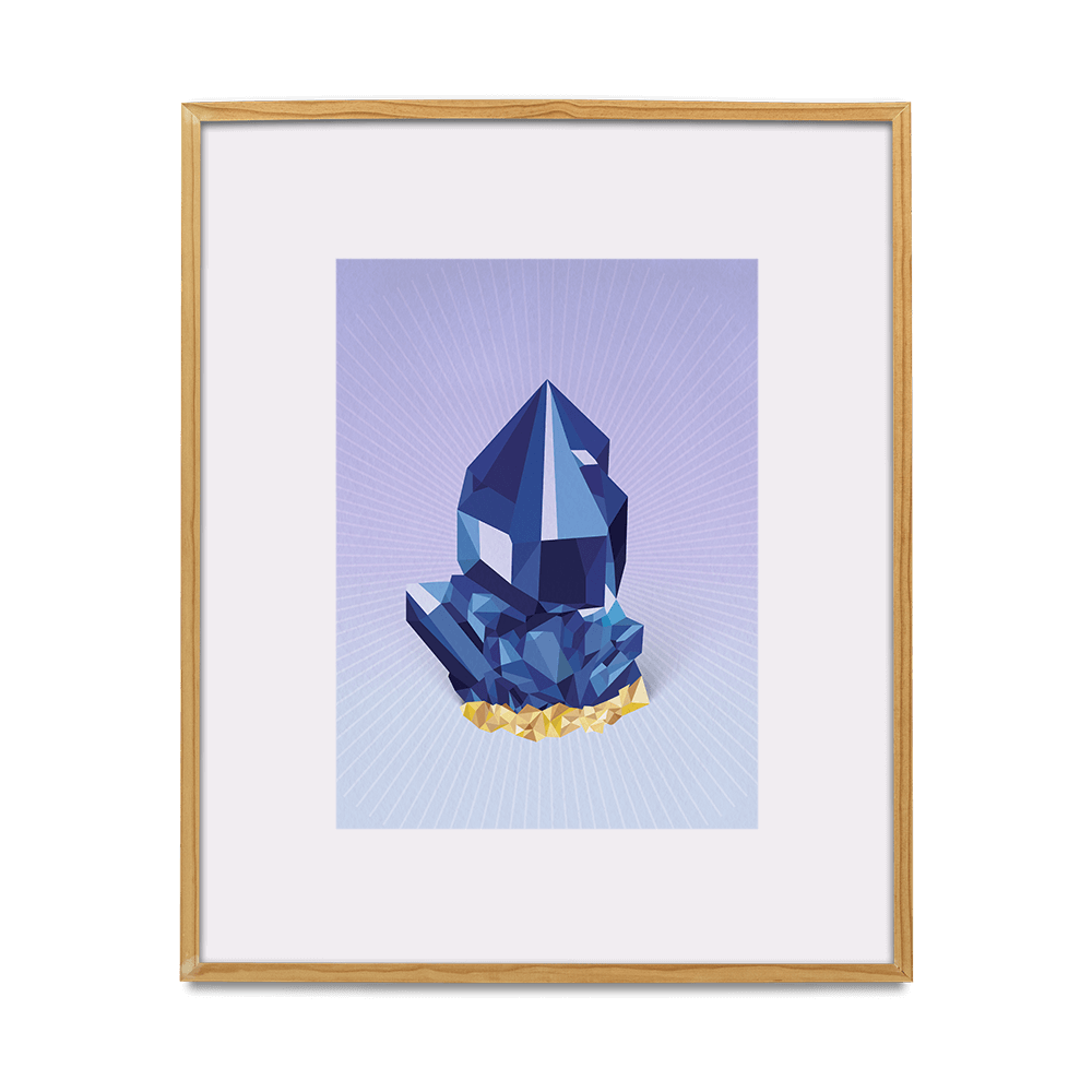 Blue Sapphire Crystal Original Giclee Art Print