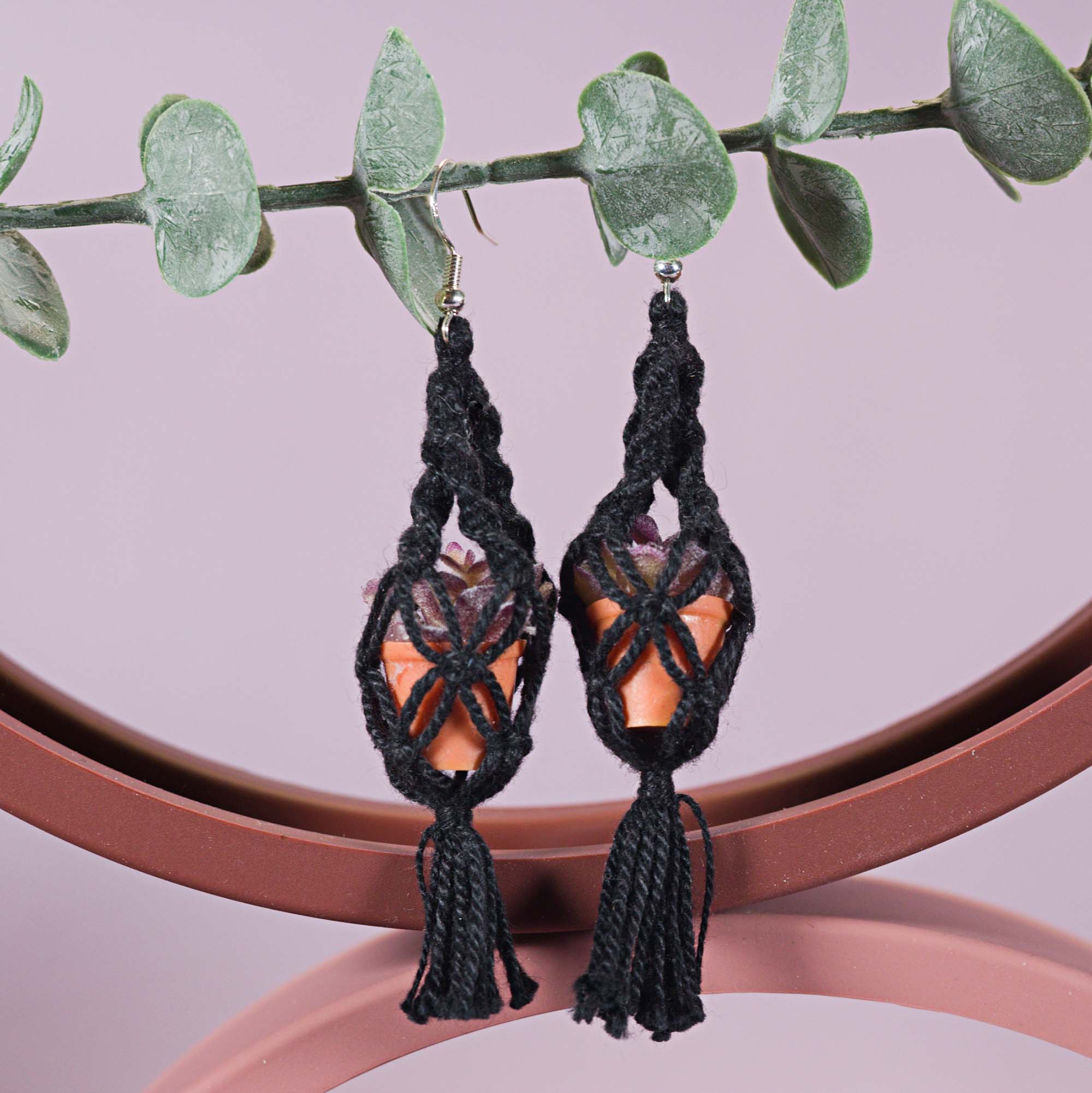 Macramé Plant Hanger Earrings