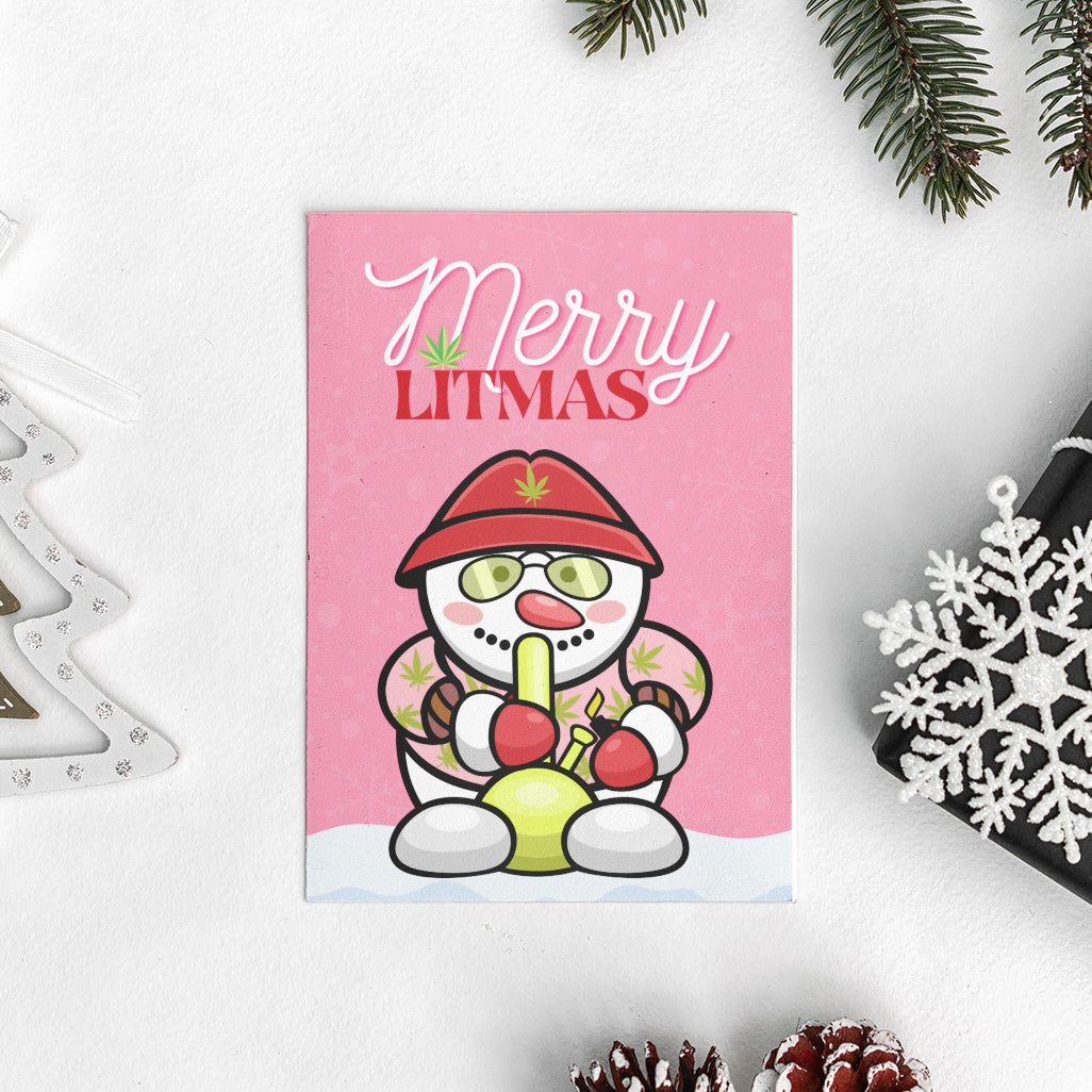 Stoner Snowman Christmas Card