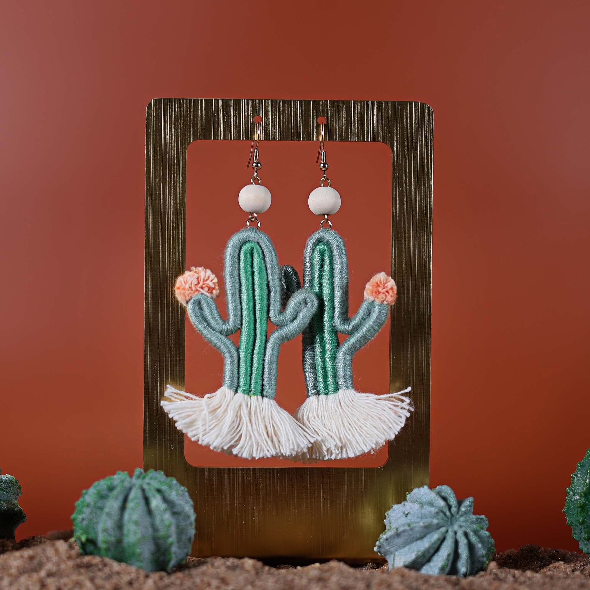 Cactus Tassel Earrings