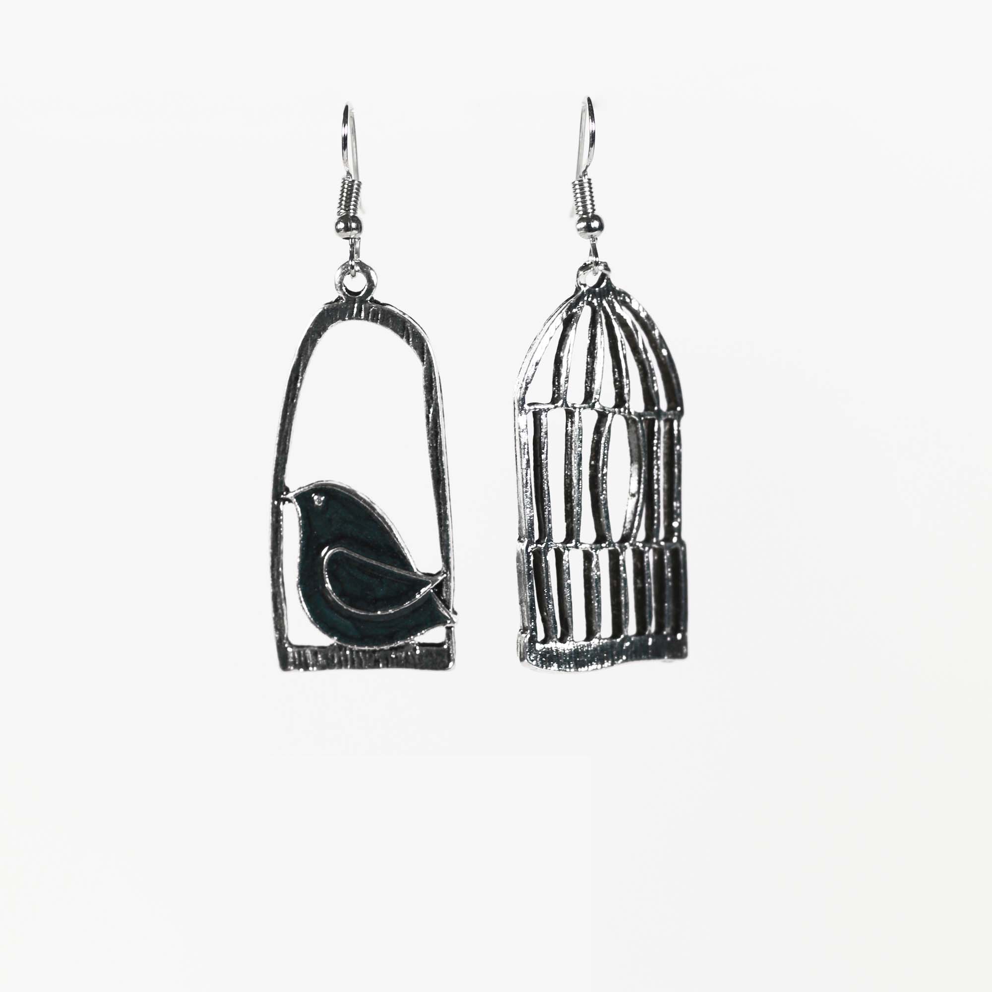 Black Birdcage Earrings for Women