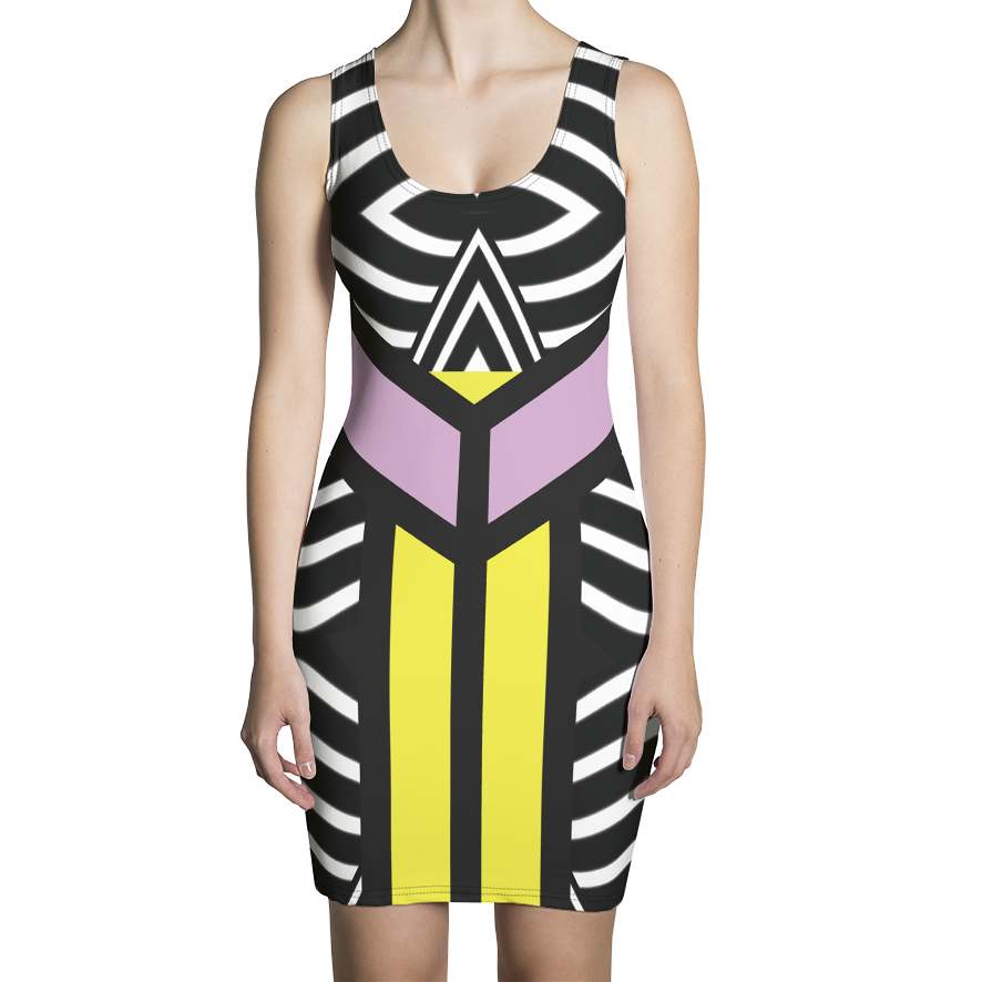 Hypnotic Color Block Bodycon Dress