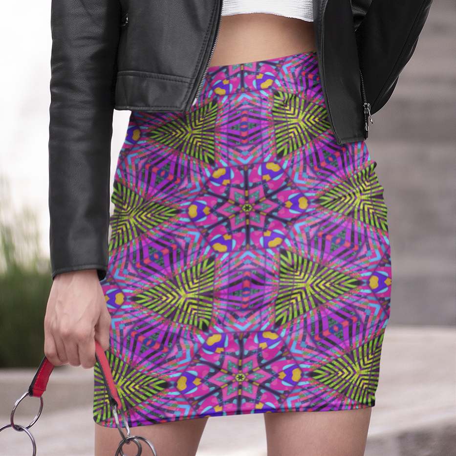 Kaleidoscope Print Mini Skirt