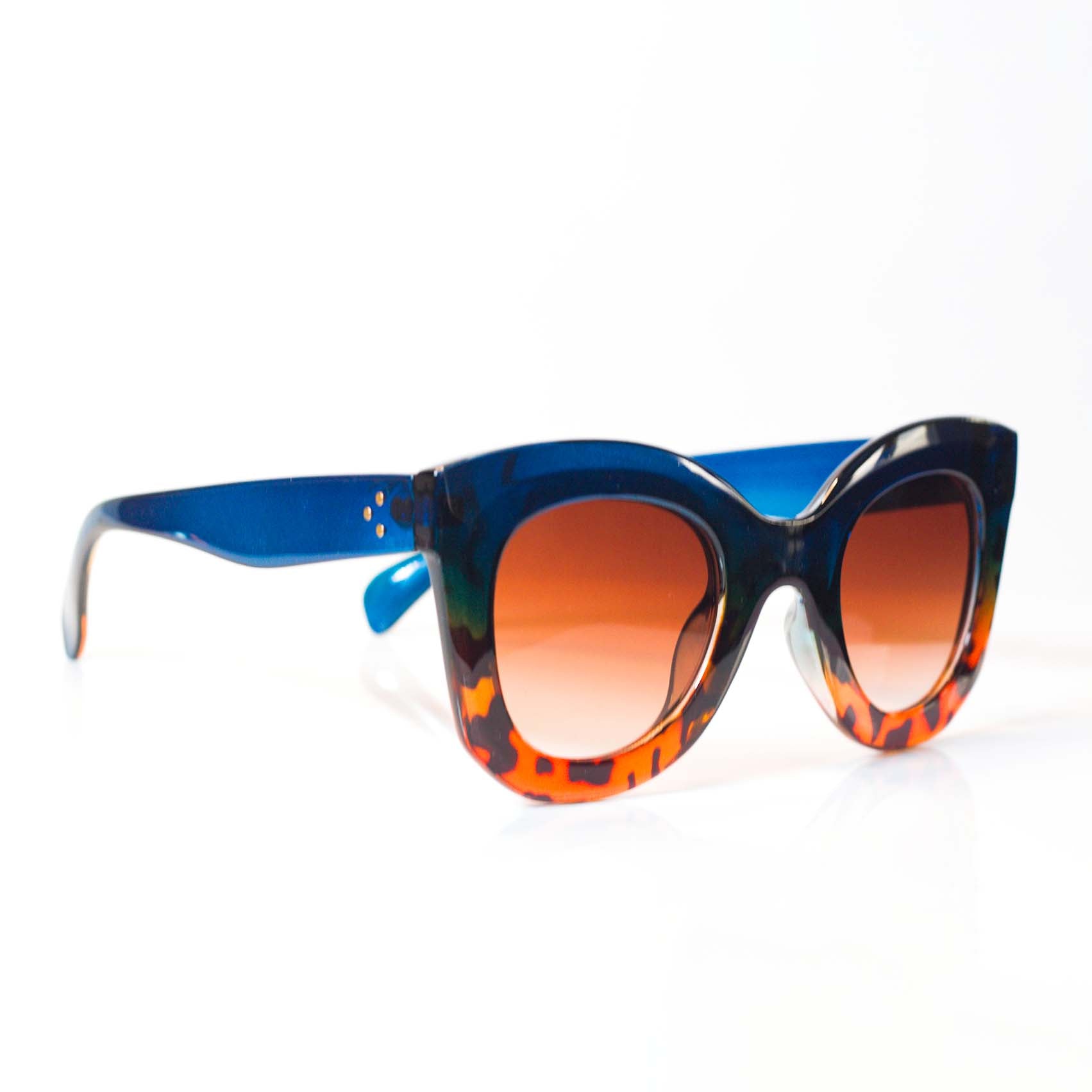True Blue Leopard Print Sunglasses