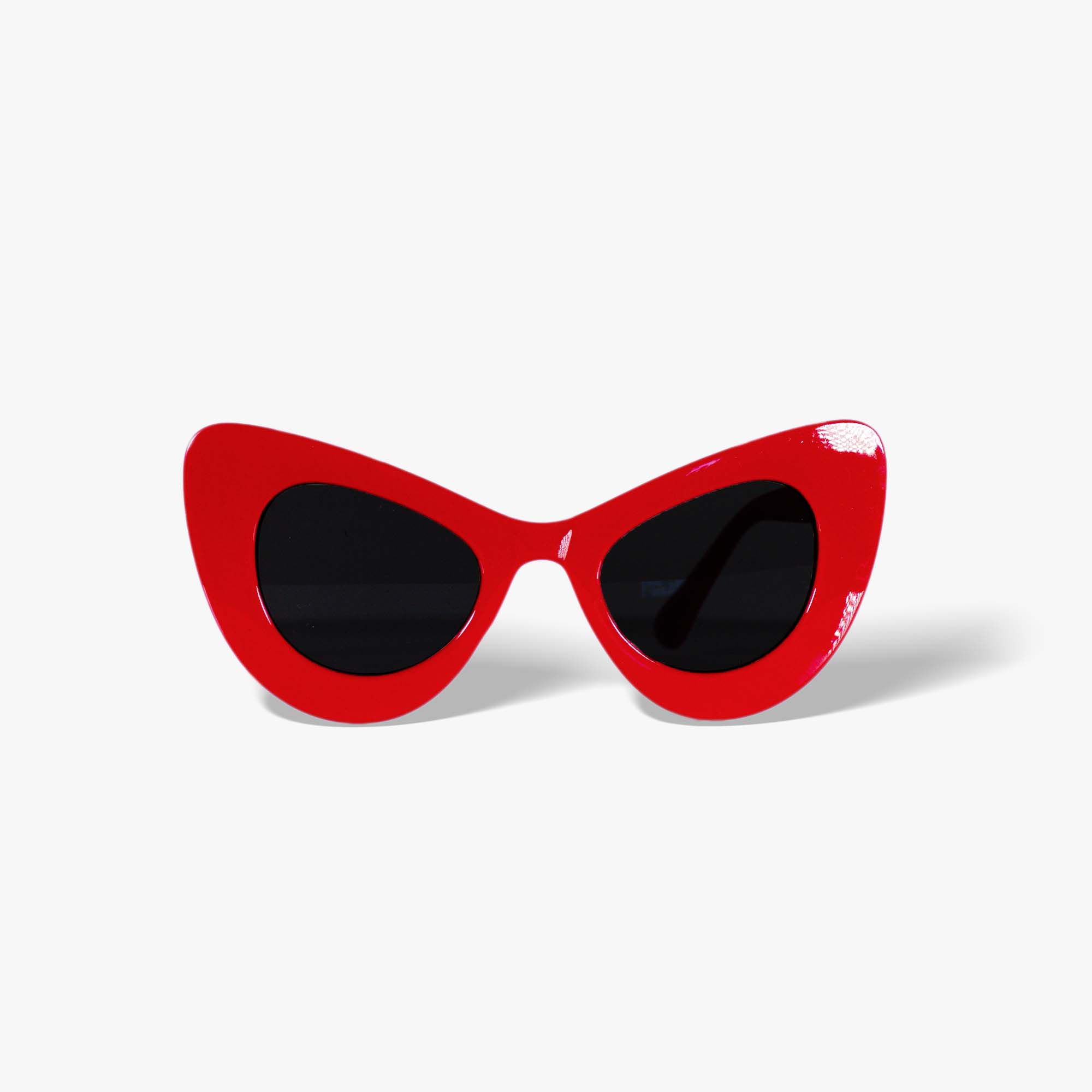 Red Oversized Cat-eye Frame Sunglasses