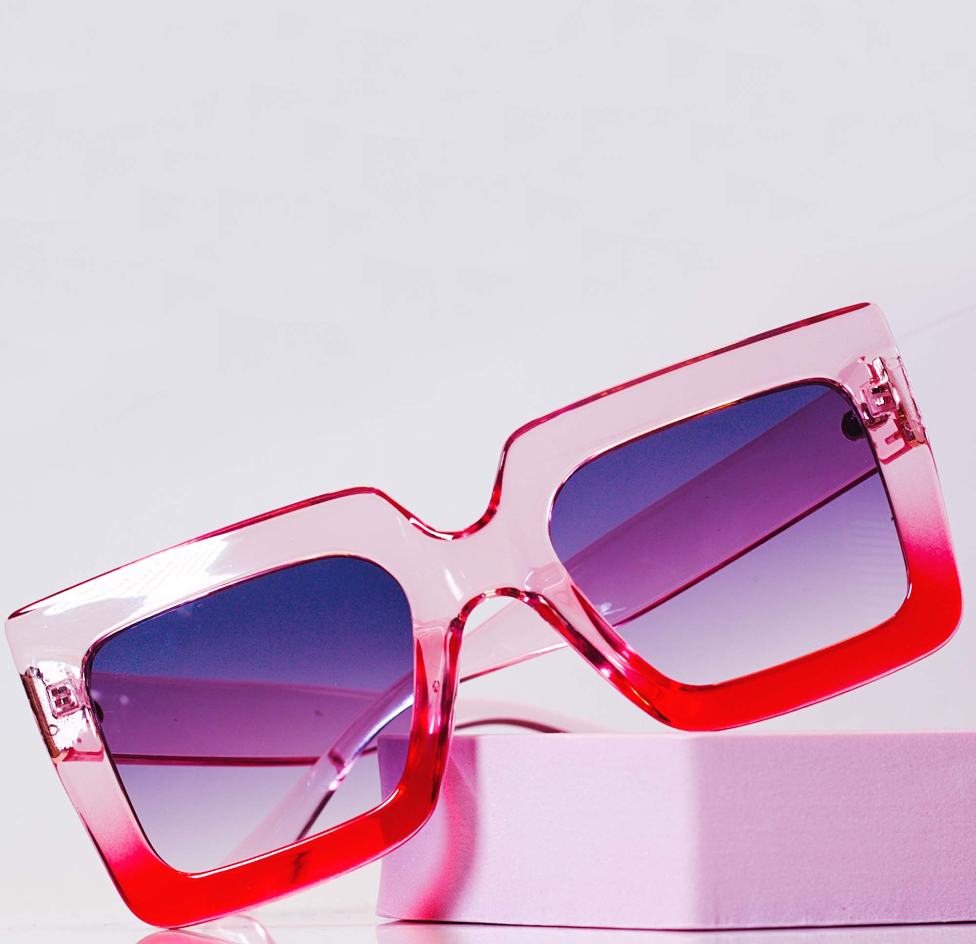 Candy Red Color Block Sunglasses