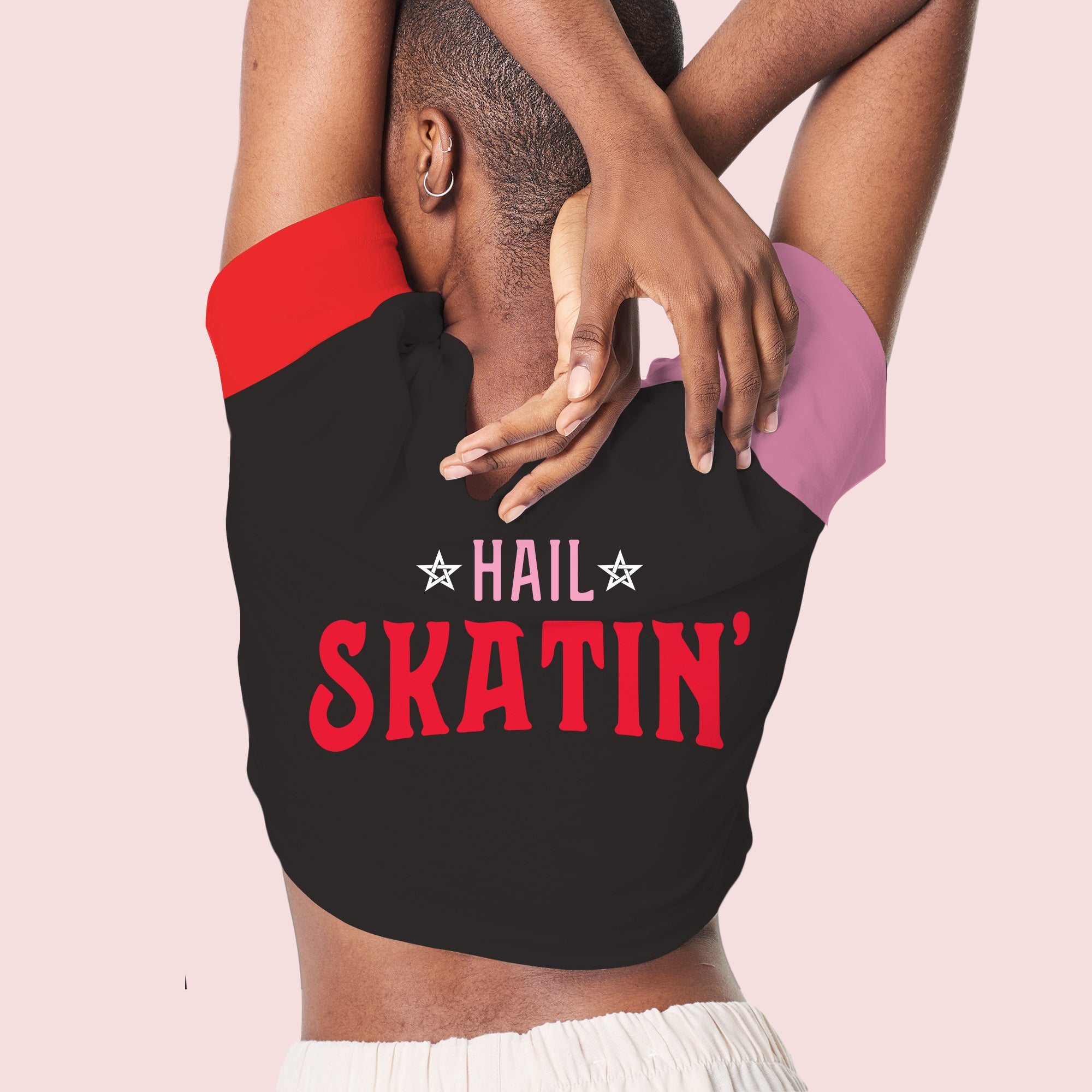 Baphomet Hail Skatin' Roller Skate Cropped Fashion Tee