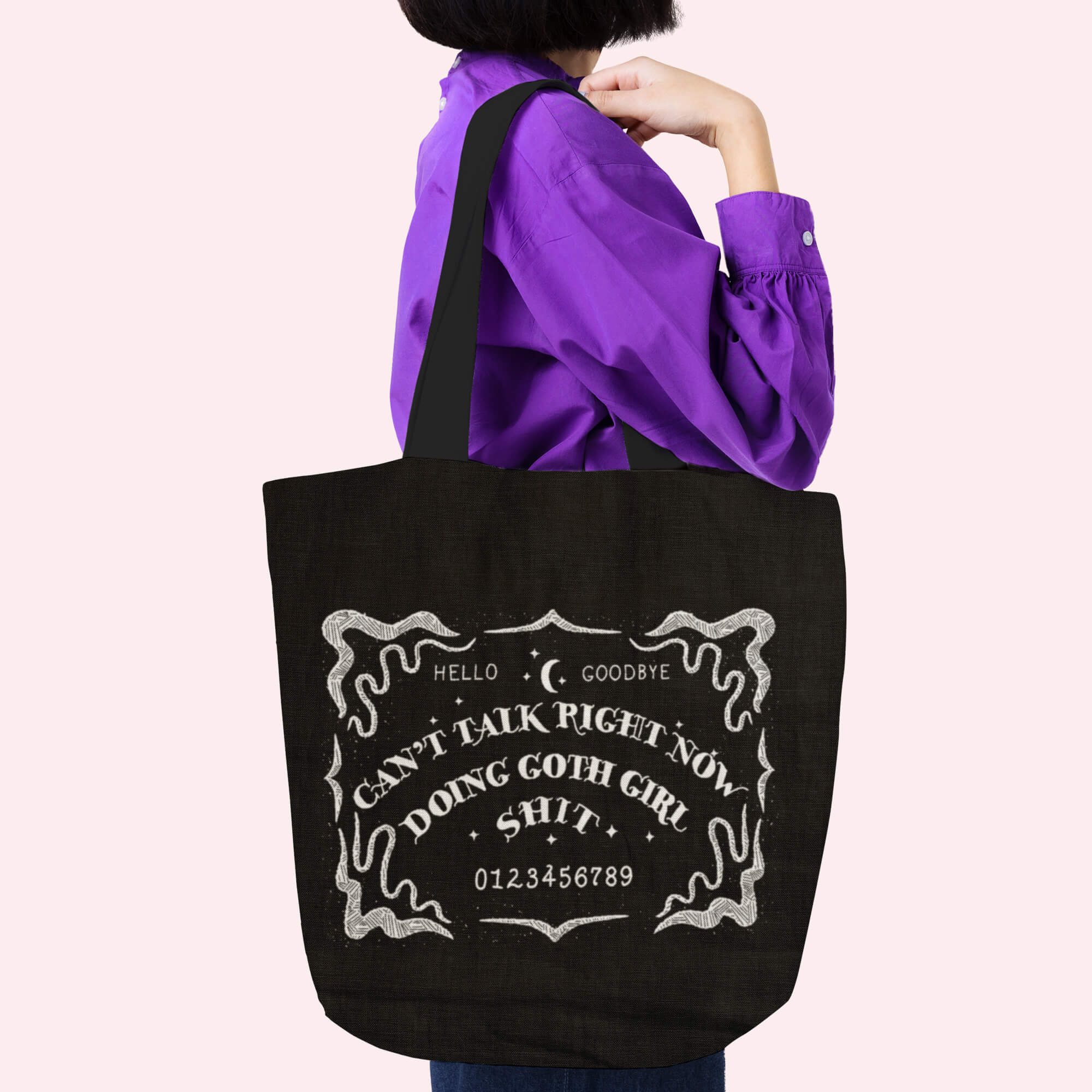 Ouija Board Goth Girl Unisex Canvas Tote Bag