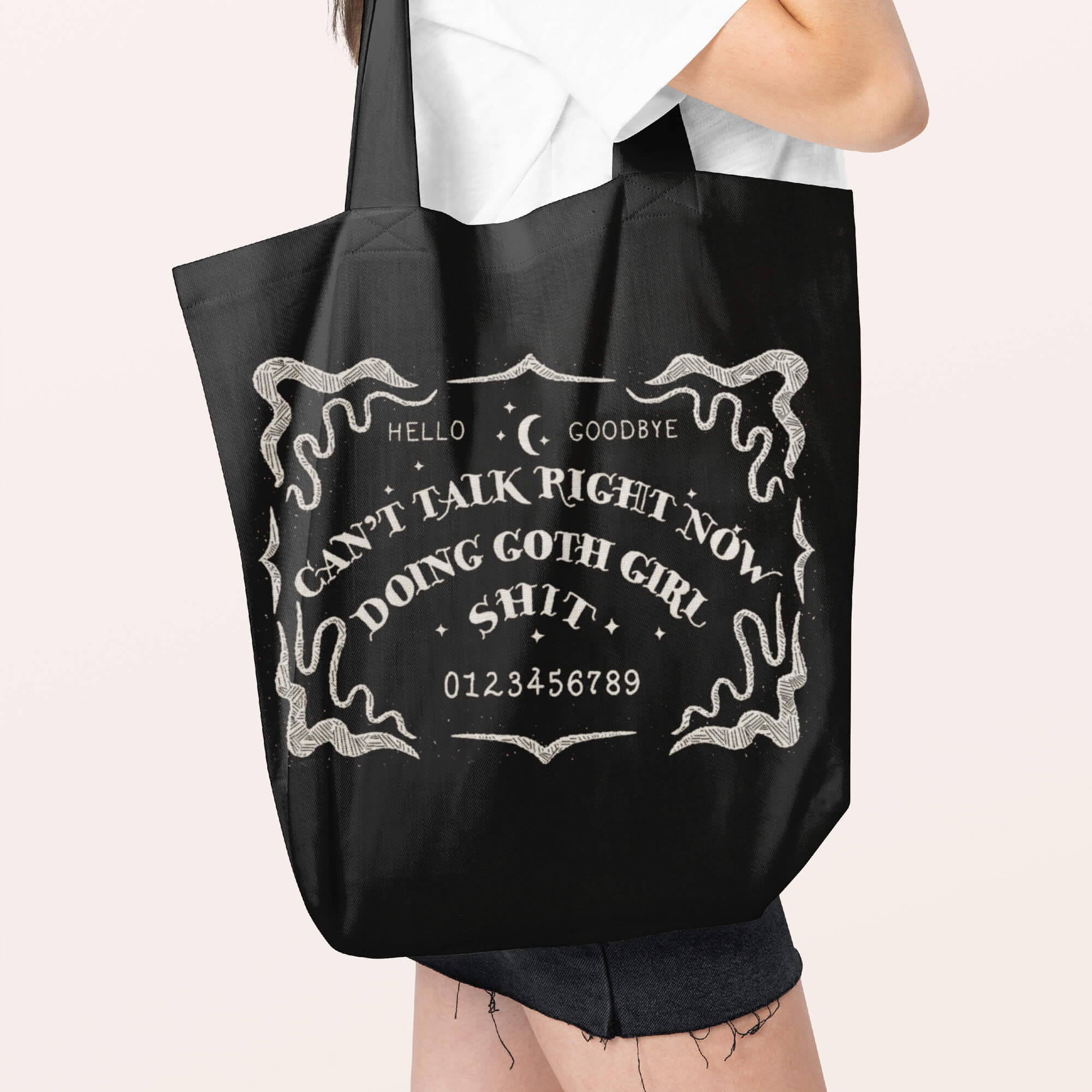 Ouija Board Goth Girl Unisex Canvas Tote Bag