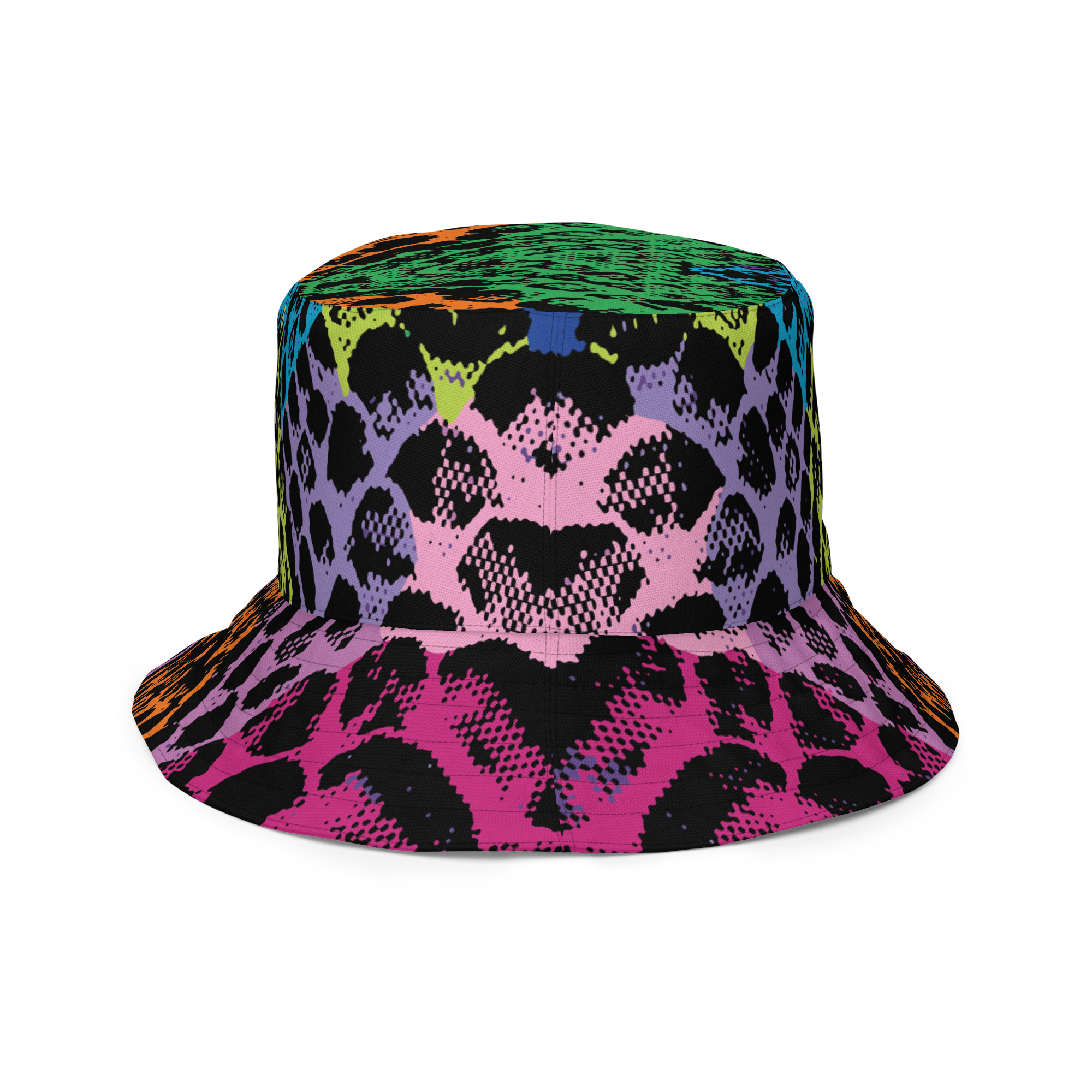 Double-Faced Snakeskin Reversible Bucket Hat