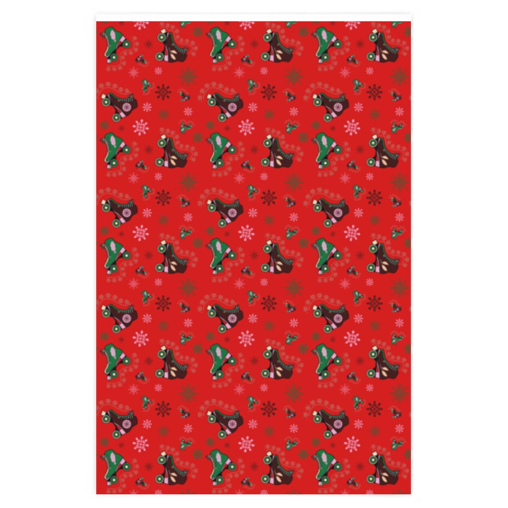 Red Roller Skate Christmas Wrapping Paper