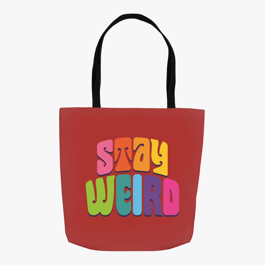 Stay Weird Jumbo Red Tote Bag
