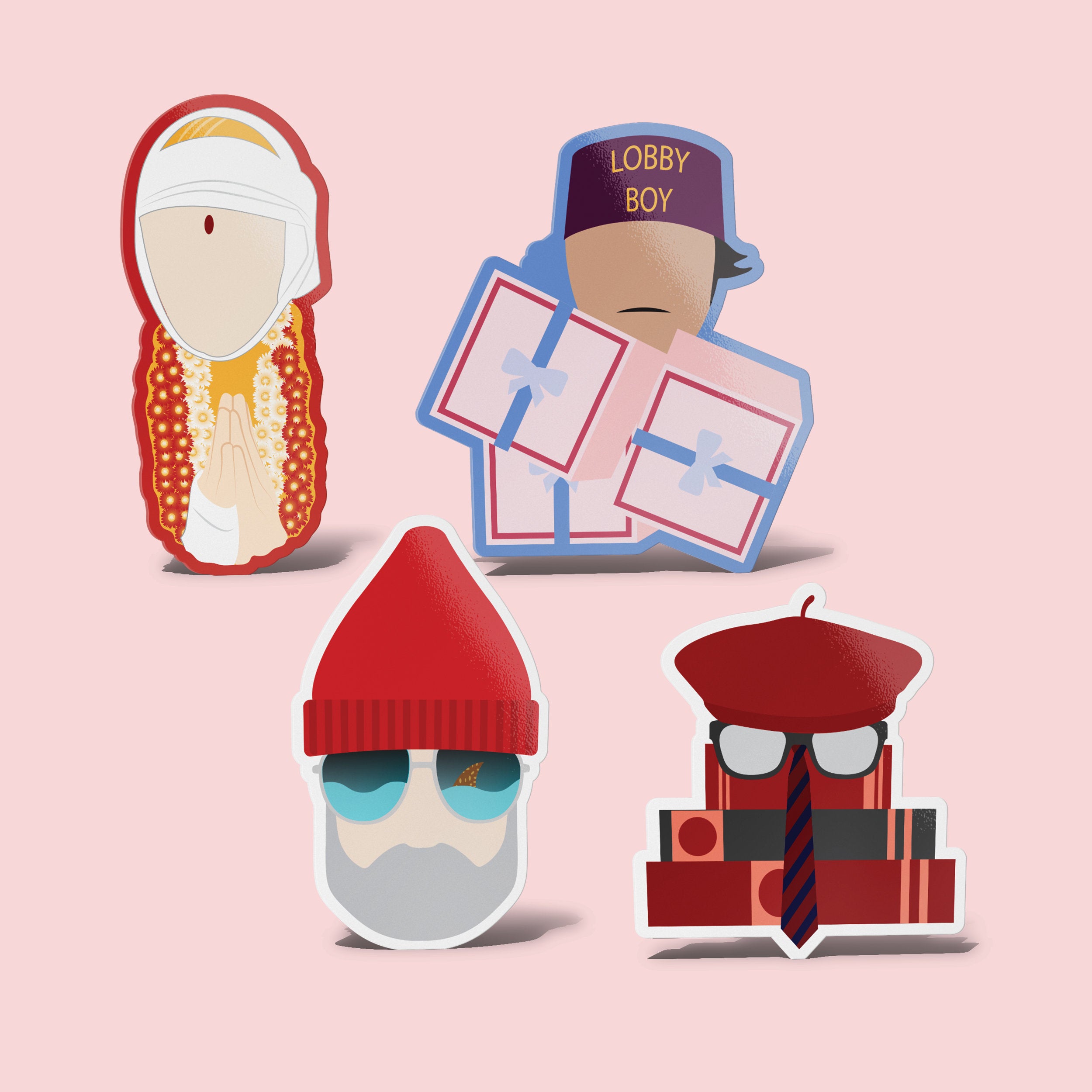 Wes Anderson-Inspired Vinyl Sticker Pack
