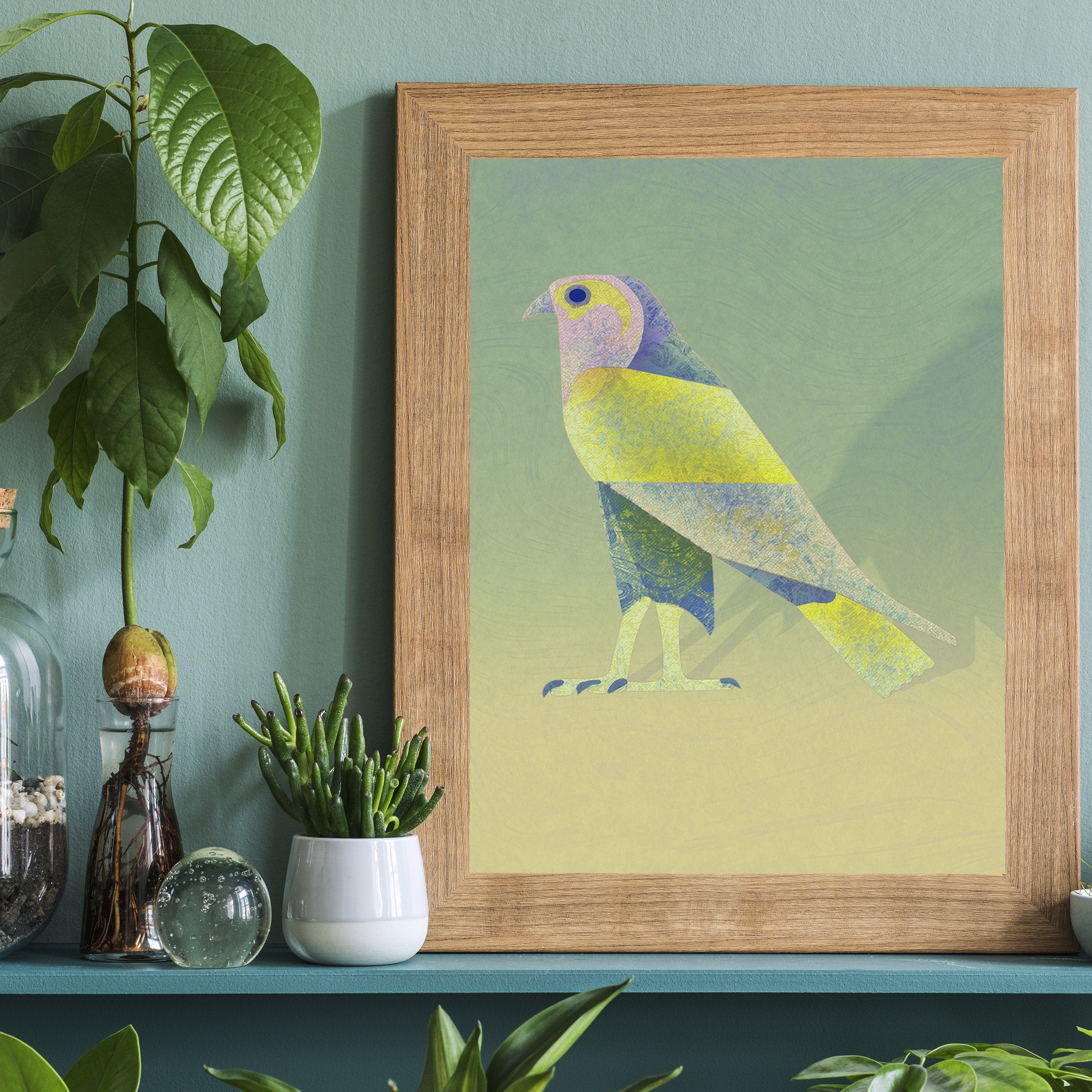 Giclee Bird Art Print - Green