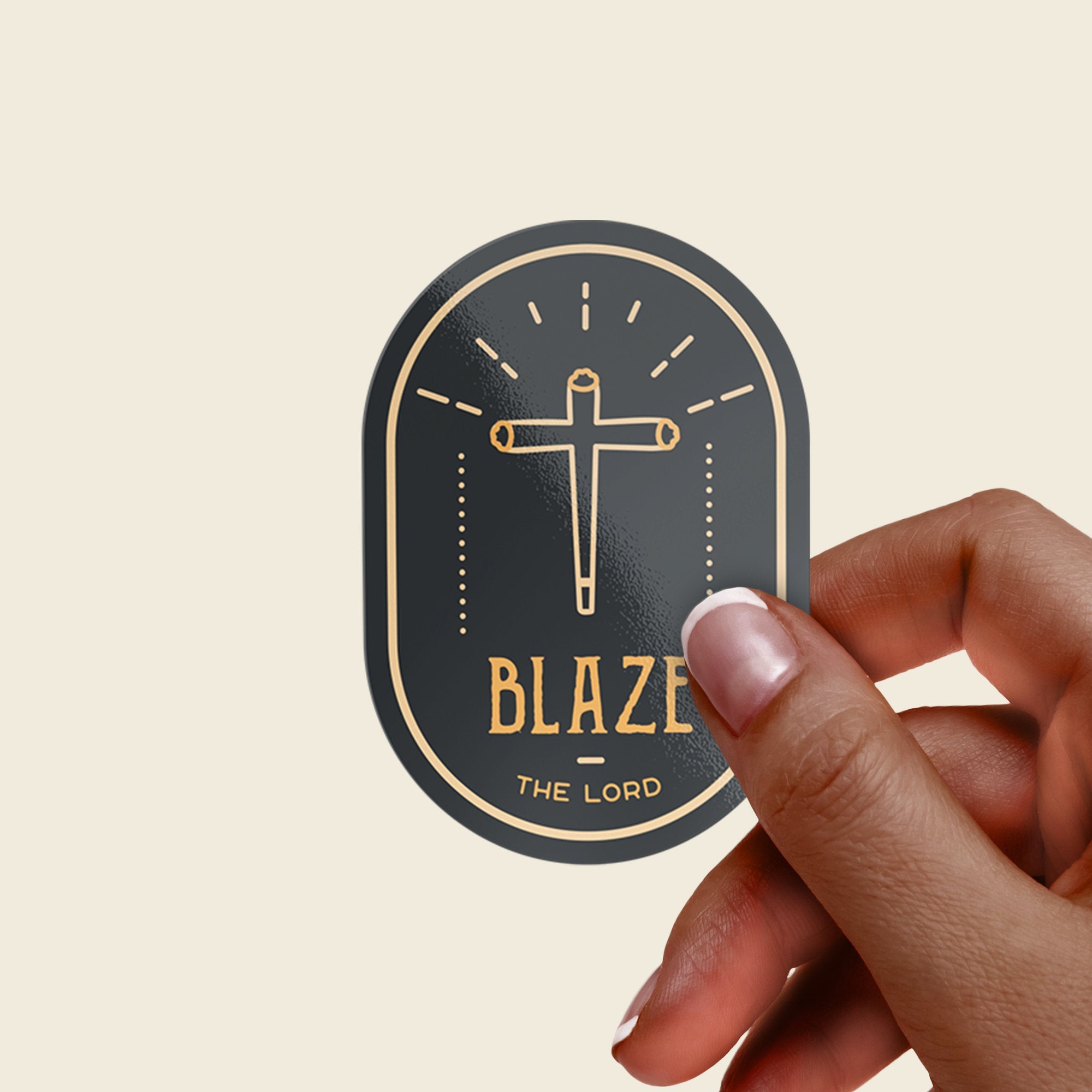 Cannabis "Blaze the Lord" Premium Vinyl Sticker, 420 Weed Hydroflask Labels, Laptop Decal, Stoner Gifts