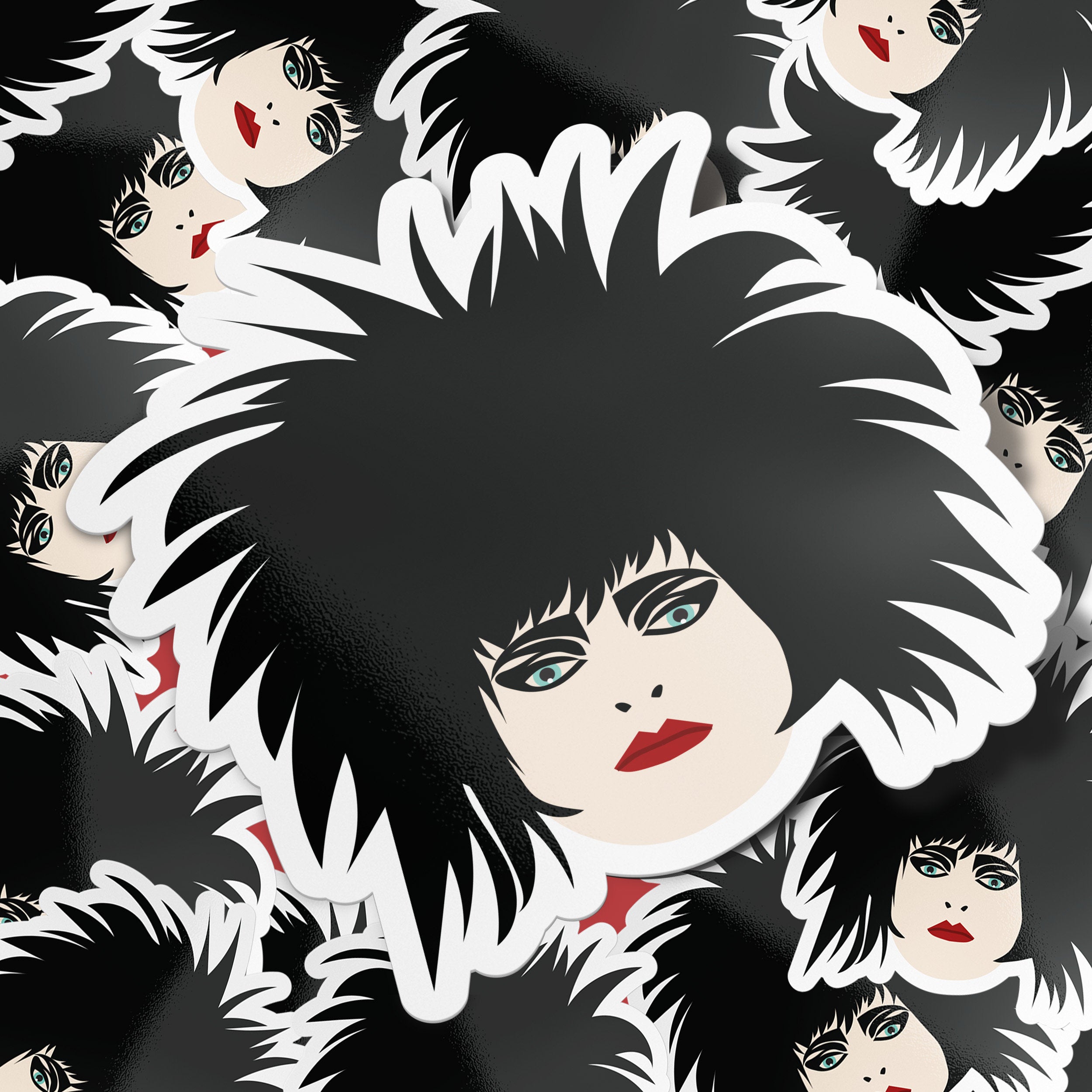 1980s Goth Punk Premium Vinyl Sticker, Siouxsie Sioux, Glossy Laptop Decal