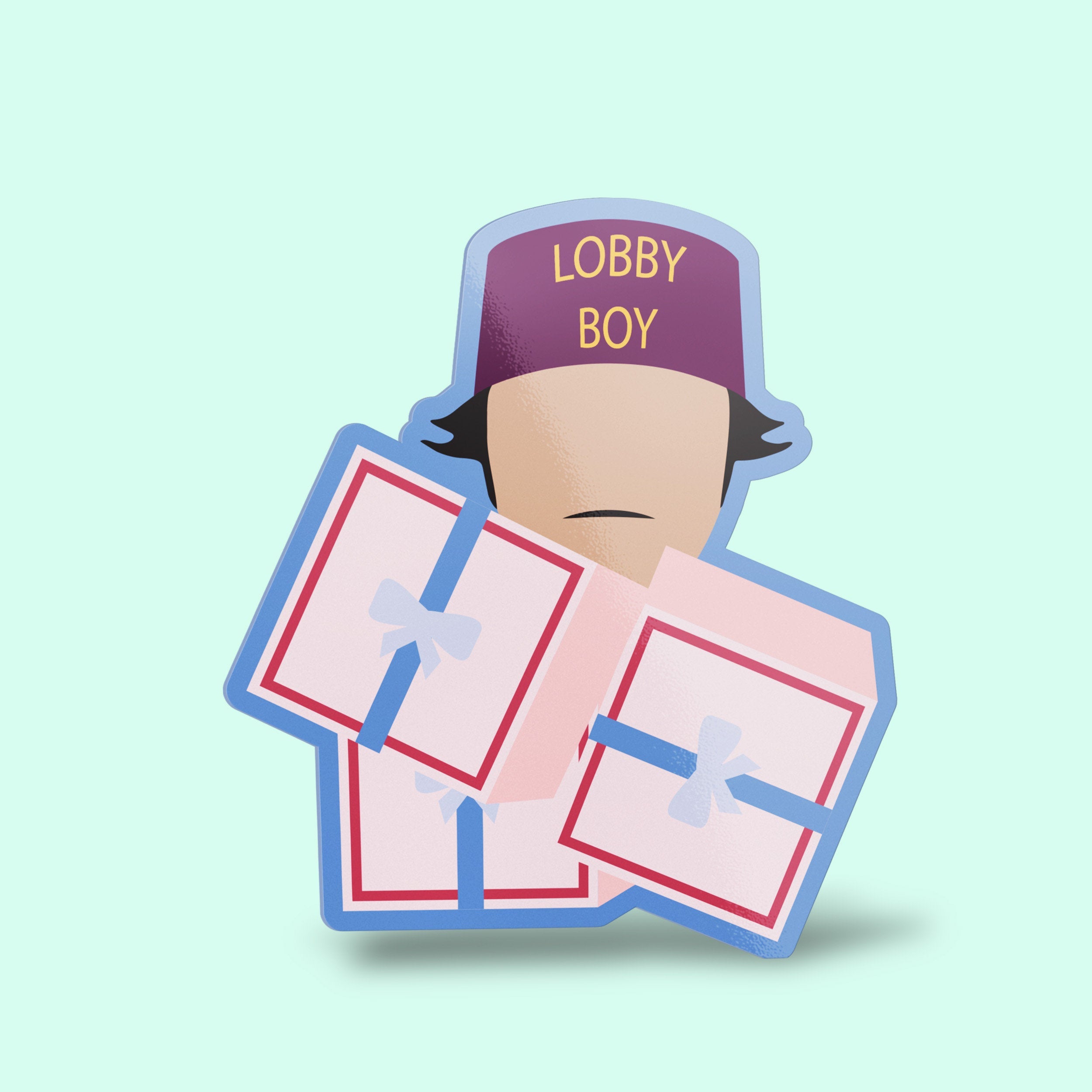 Lobby Boy Premium Vinyl Sticker, The Grand Budapest Hotel Wes Anderson-Inspired Laptop Decal