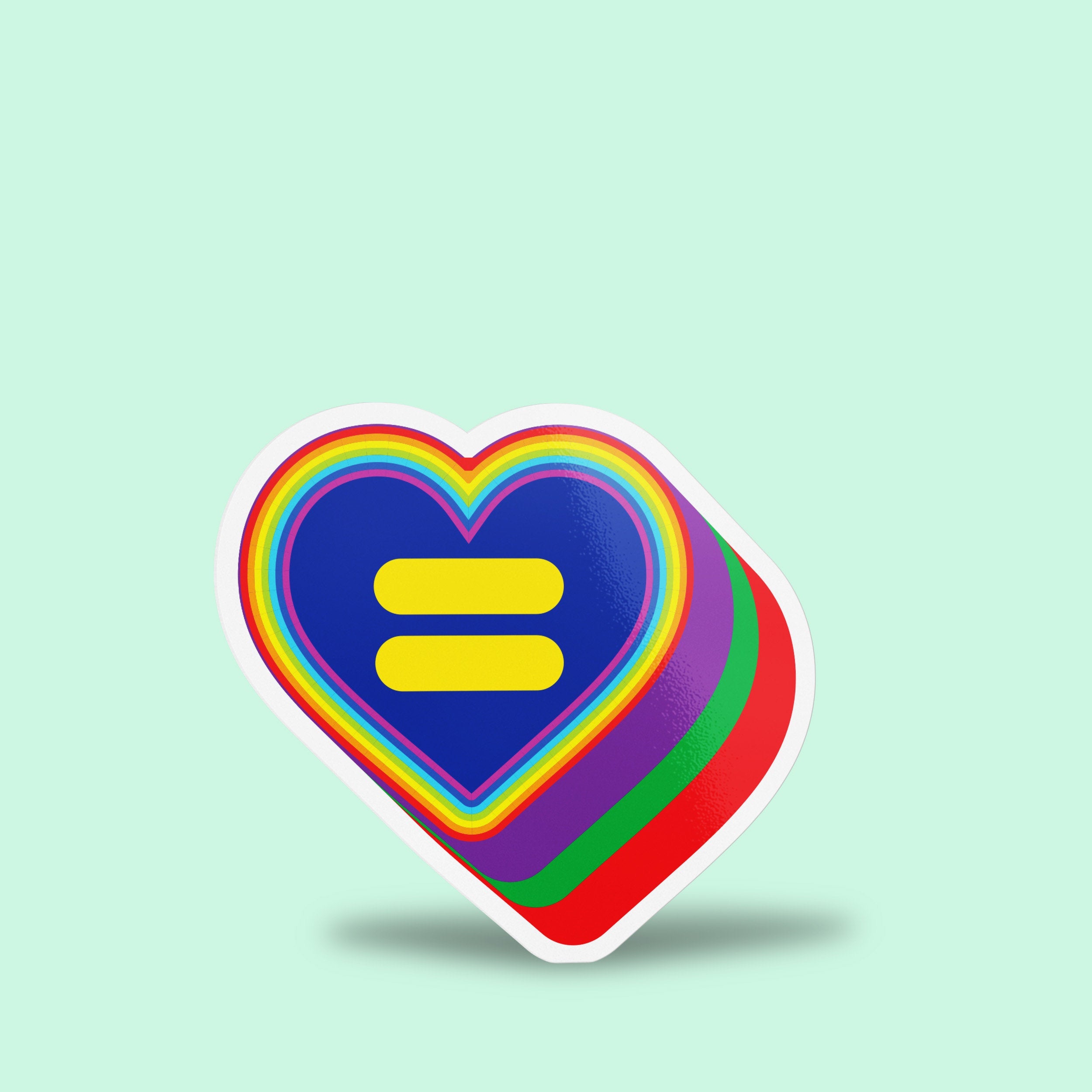 Equality Heart LBGT Premium Vinyl Sticker, Gay Pride,  Die-Cut Laptop Decal
