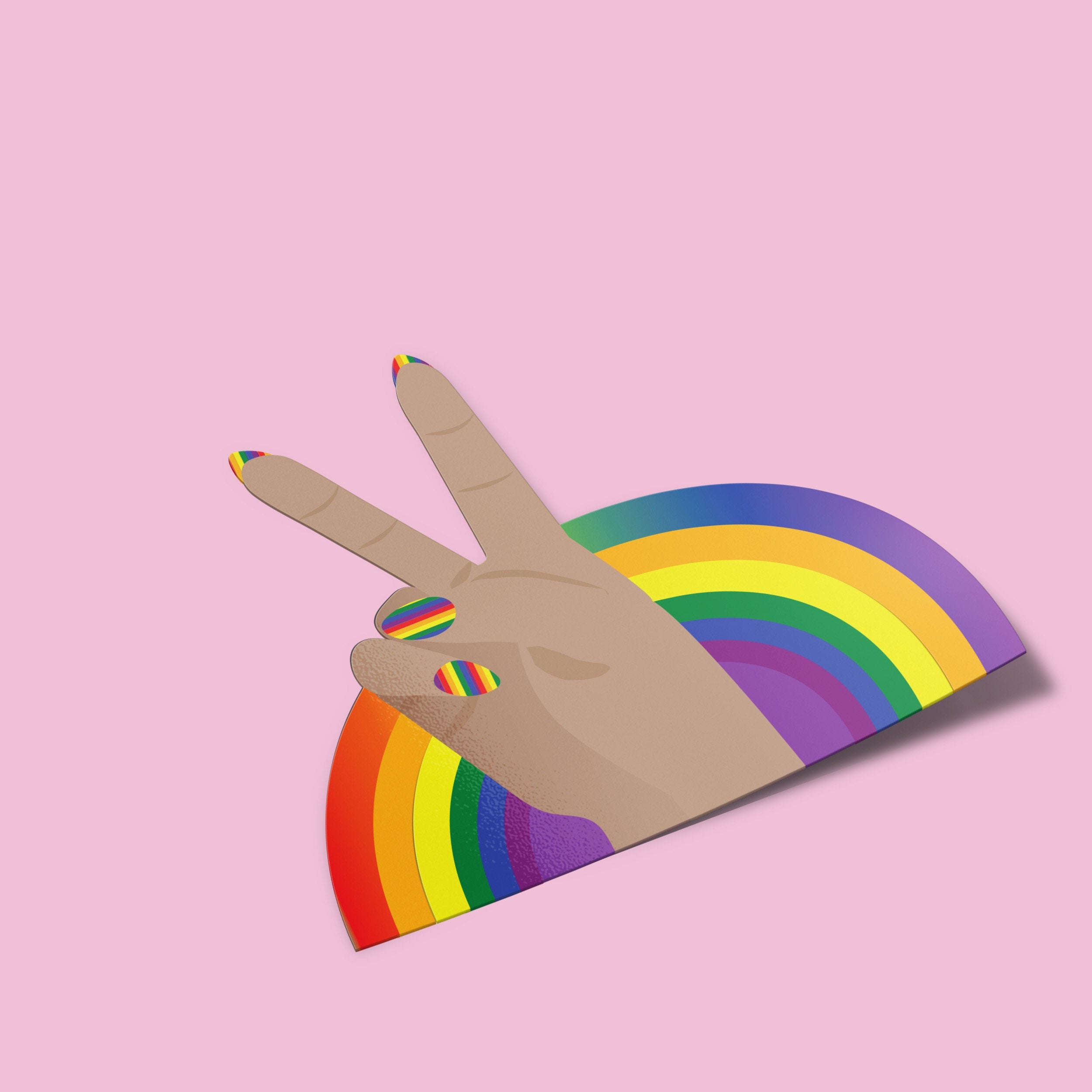 Peace Sign Rainbow LBGT Premium Vinyl Sticker, Gay Pride,  Die-Cut Laptop Decal