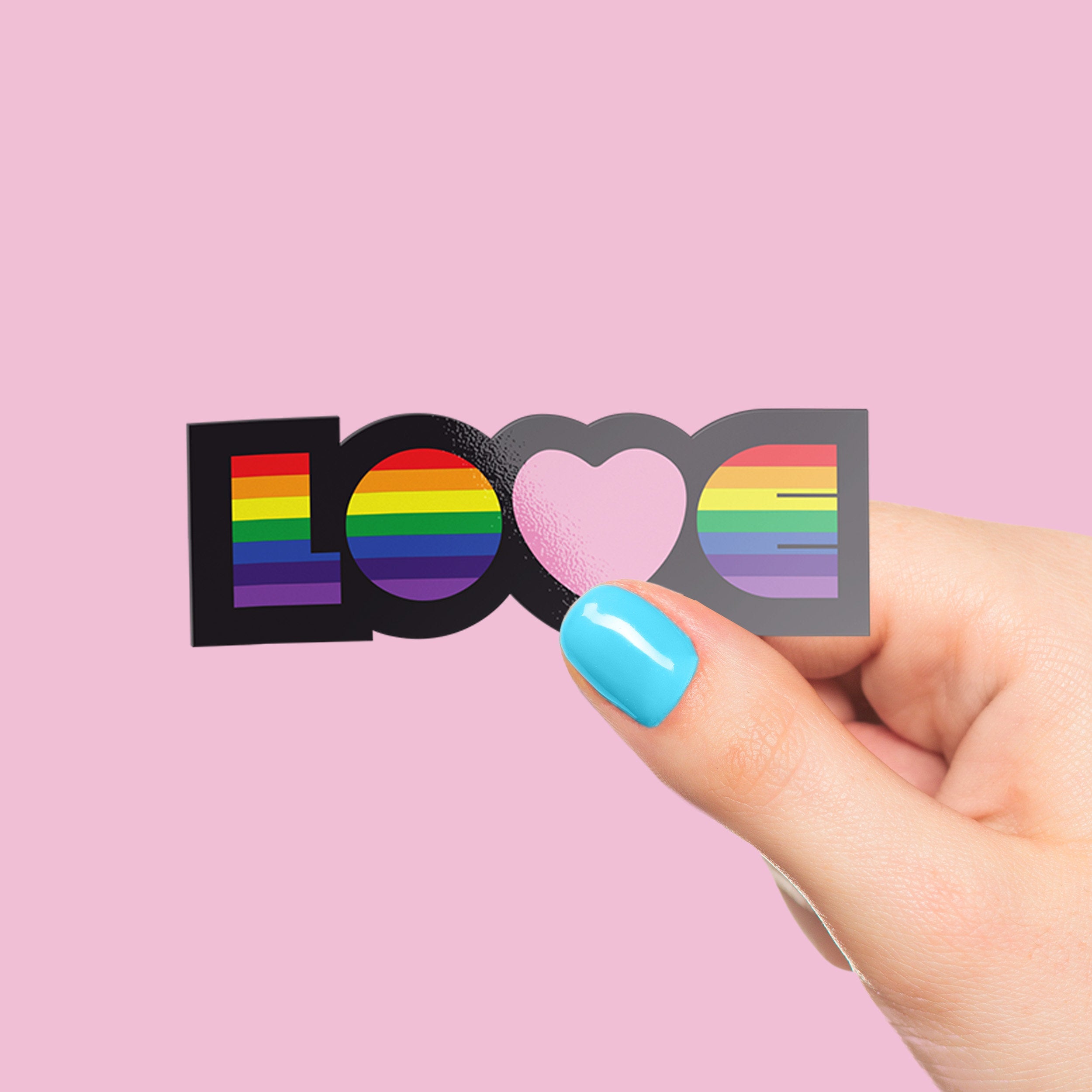 Rainbow LOVE LBGT Premium Vinyl Sticker, Gay Pride,  Die-Cut Laptop Decal
