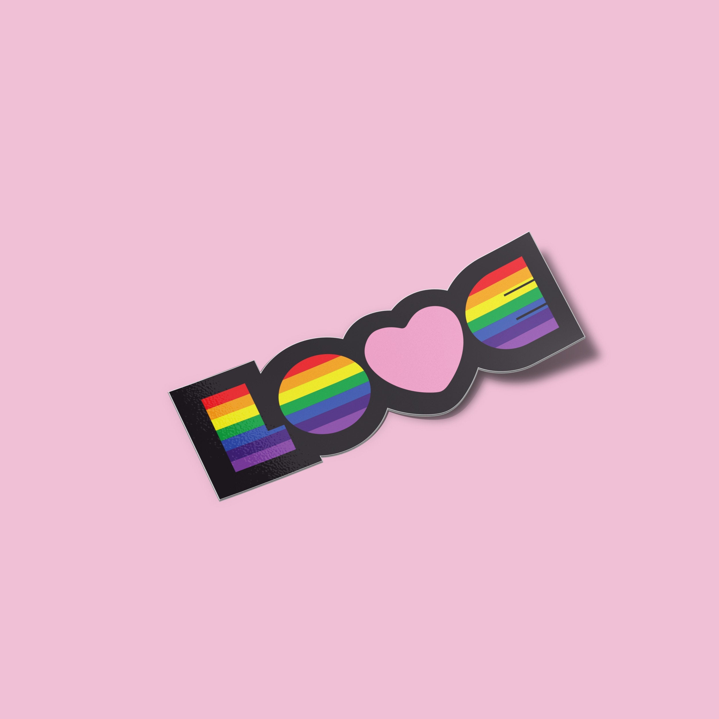 Rainbow LOVE LBGT Premium Vinyl Sticker, Gay Pride,  Die-Cut Laptop Decal