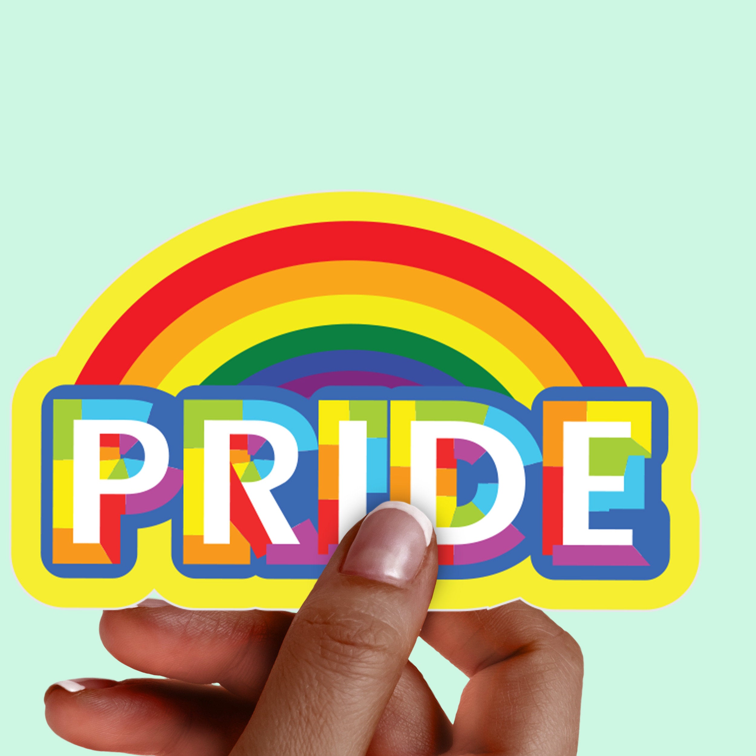 Rainbow PRIDE LBGT Premium Vinyl Sticker, Gay Pride,  Die-Cut Laptop Decal