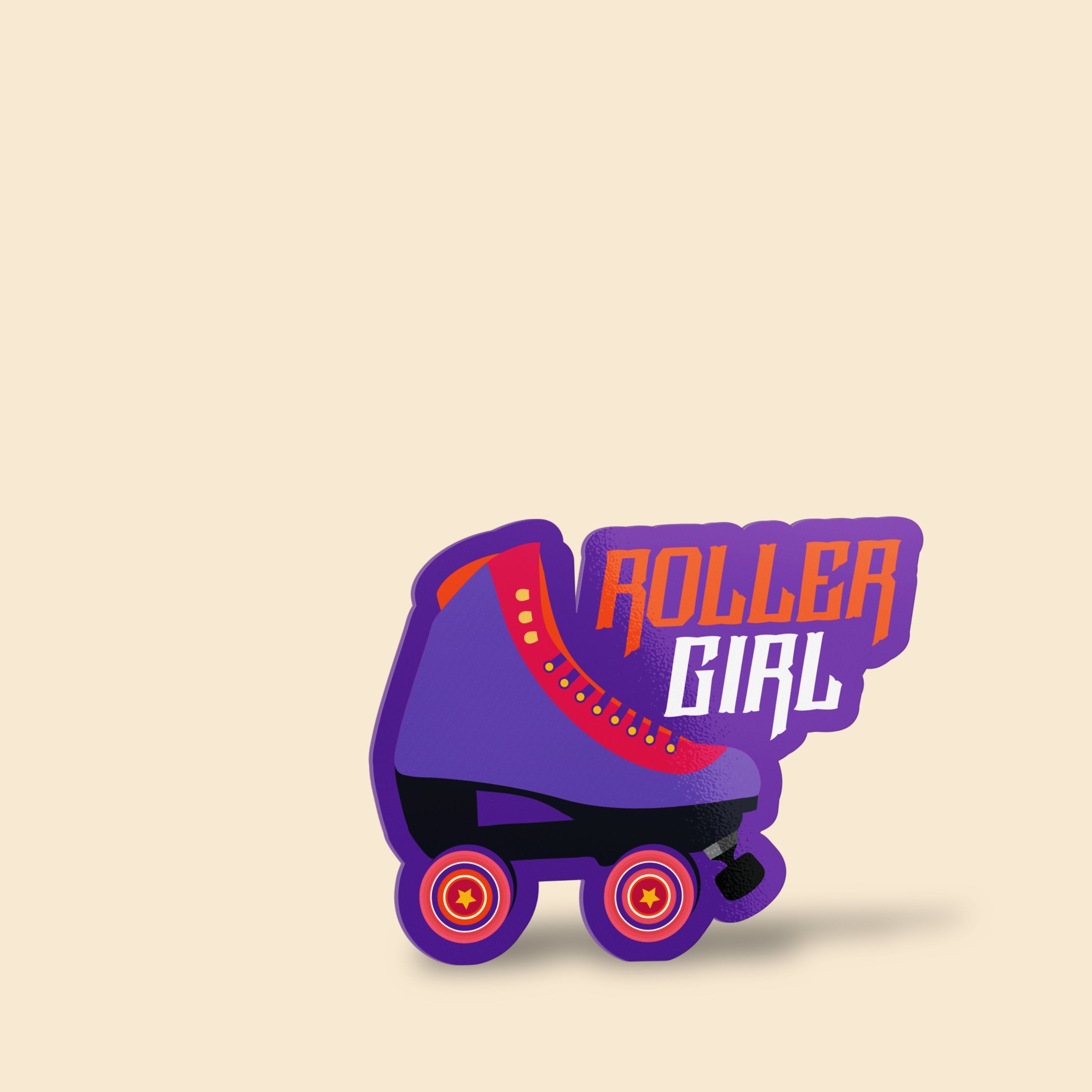 Roller Girl Premium Vinyl Sticker, Roller Skating Hydroflask Sticker, Laptop Decal