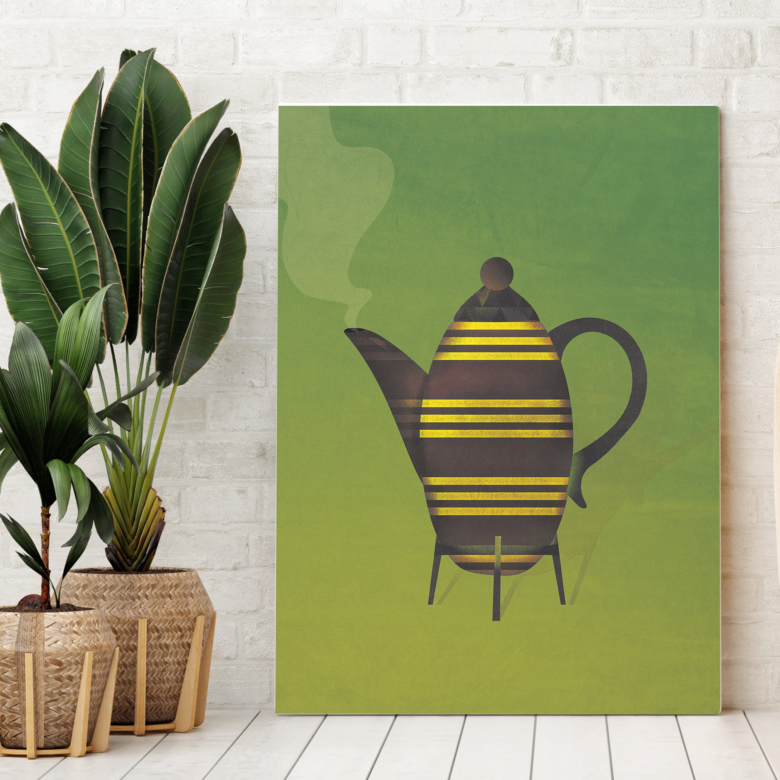 Teapot Pot Art Print - Green