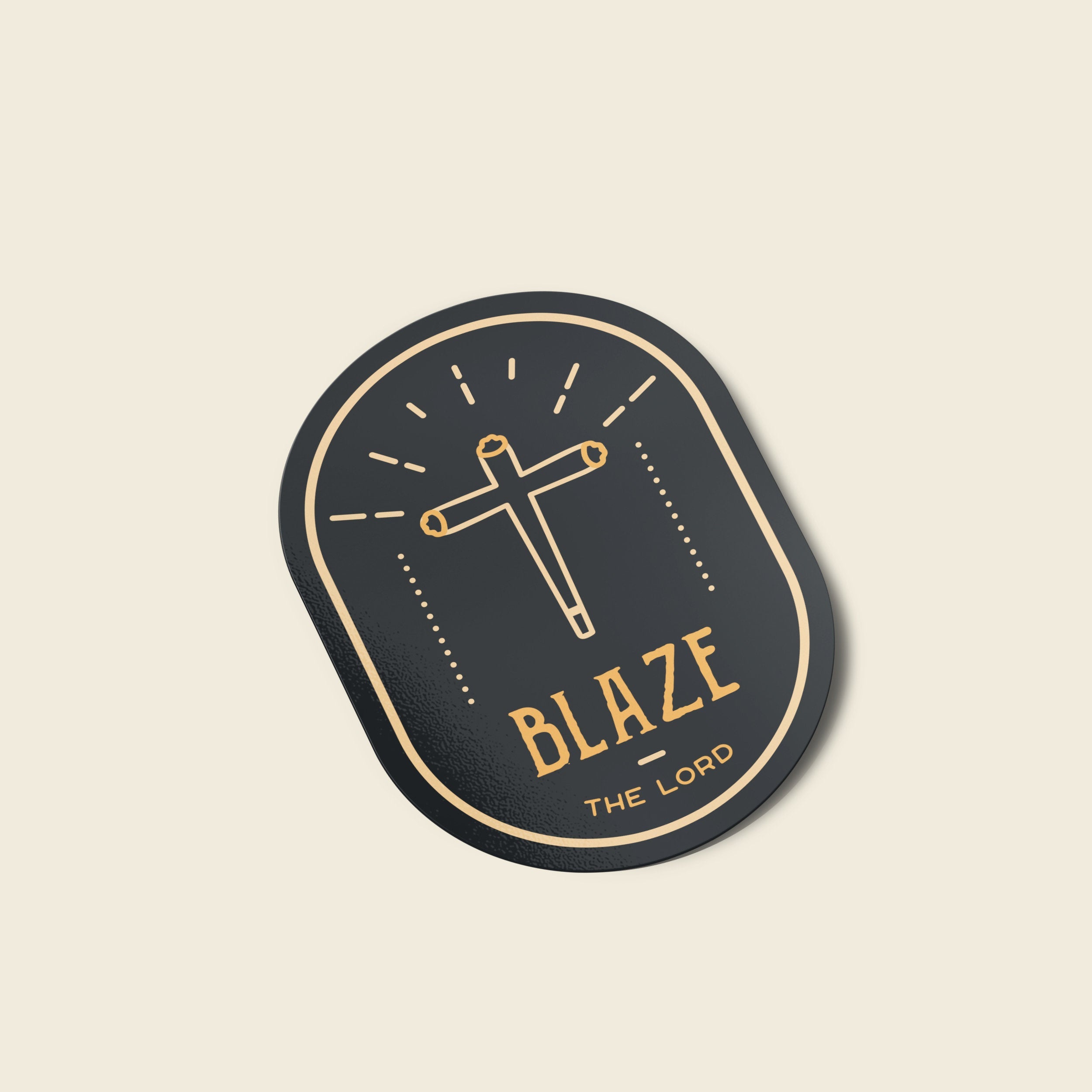 Cannabis "Blaze the Lord" Premium Vinyl Sticker, 420 Weed Hydroflask Labels, Laptop Decal, Stoner Gifts