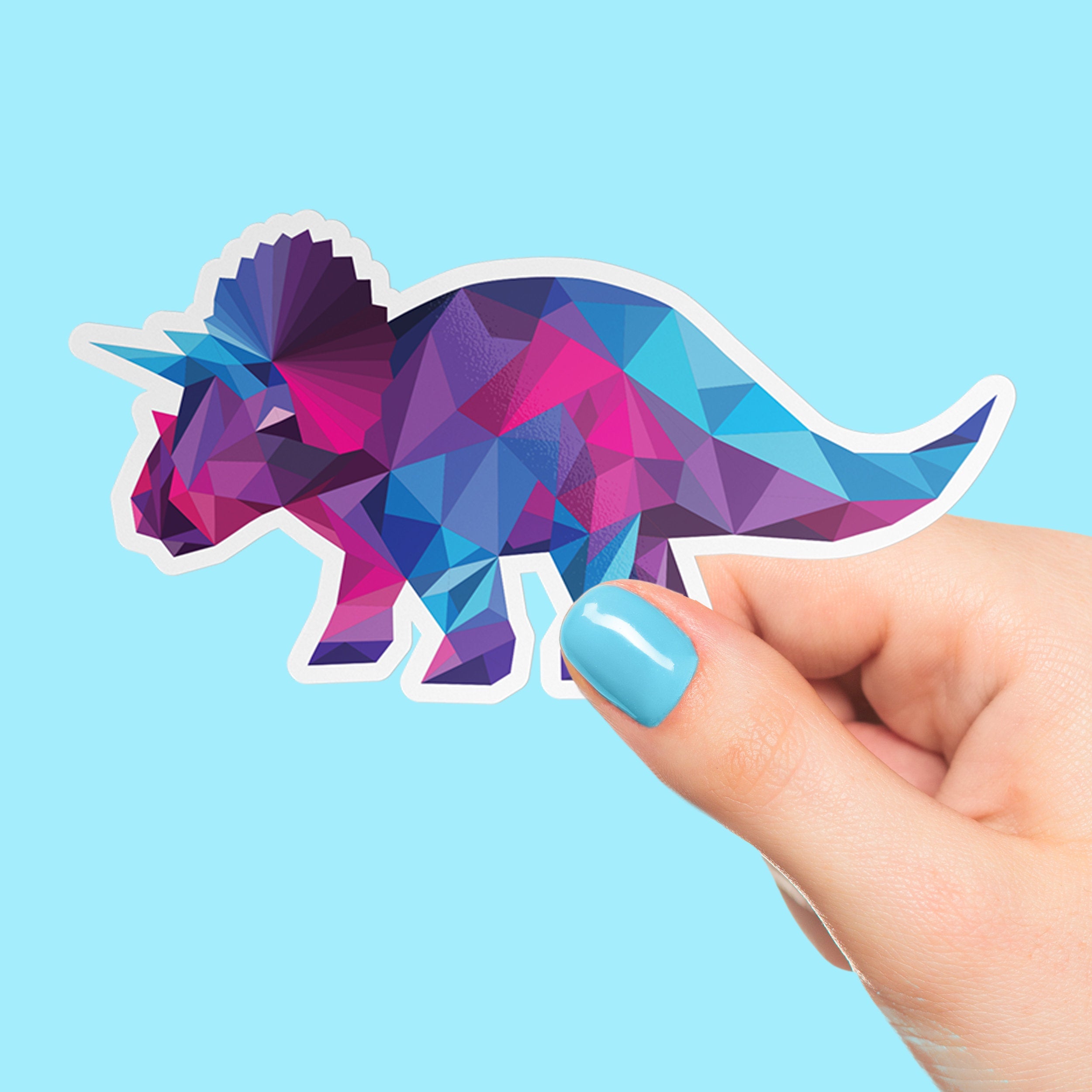 Dinosaur Triceratops Premium Vinyl Sticker, Water Bottle Sticker, Dinosaur Party Favors,  Laptop Decal
