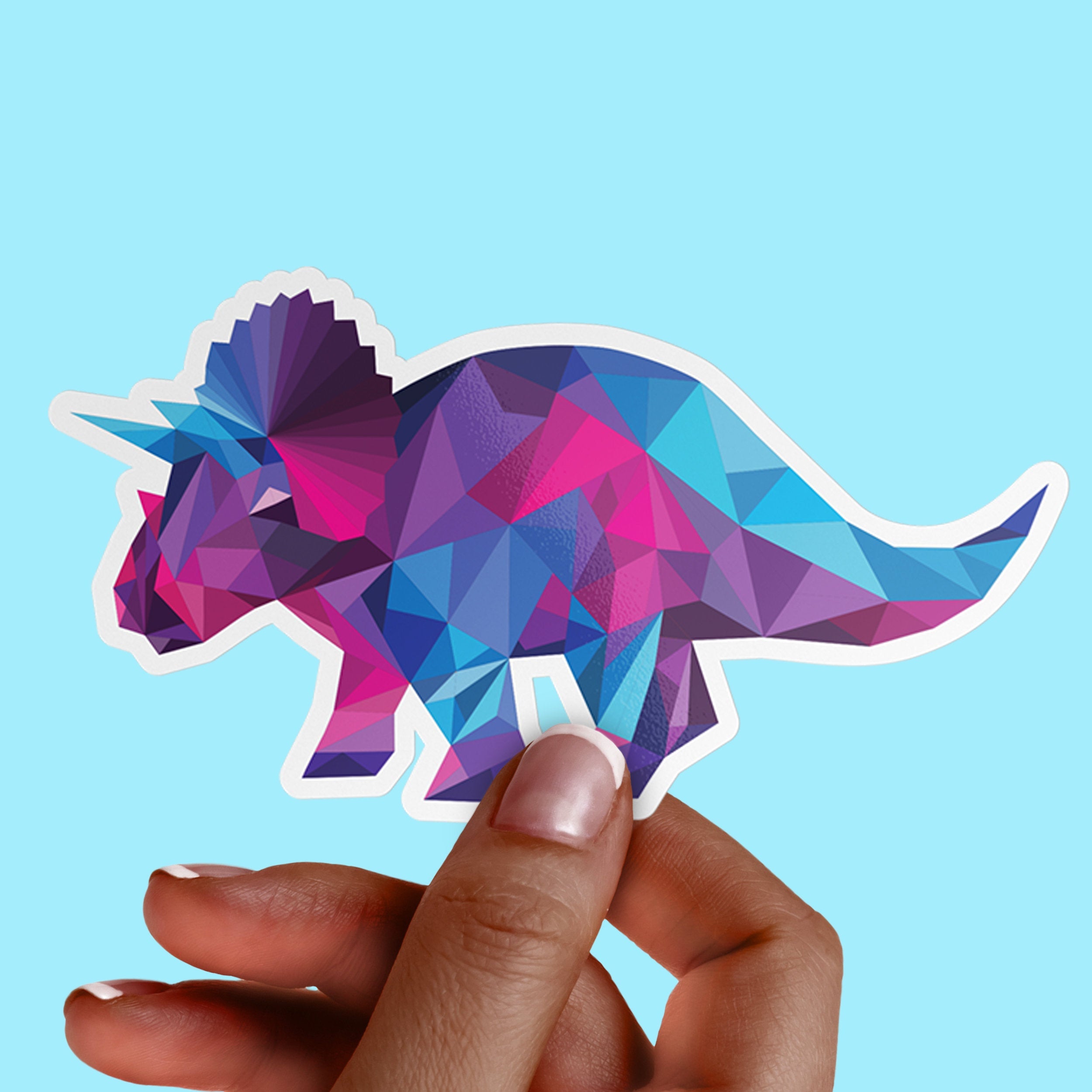 Dinosaur Triceratops Premium Vinyl Sticker, Water Bottle Sticker, Dinosaur Party Favors,  Laptop Decal