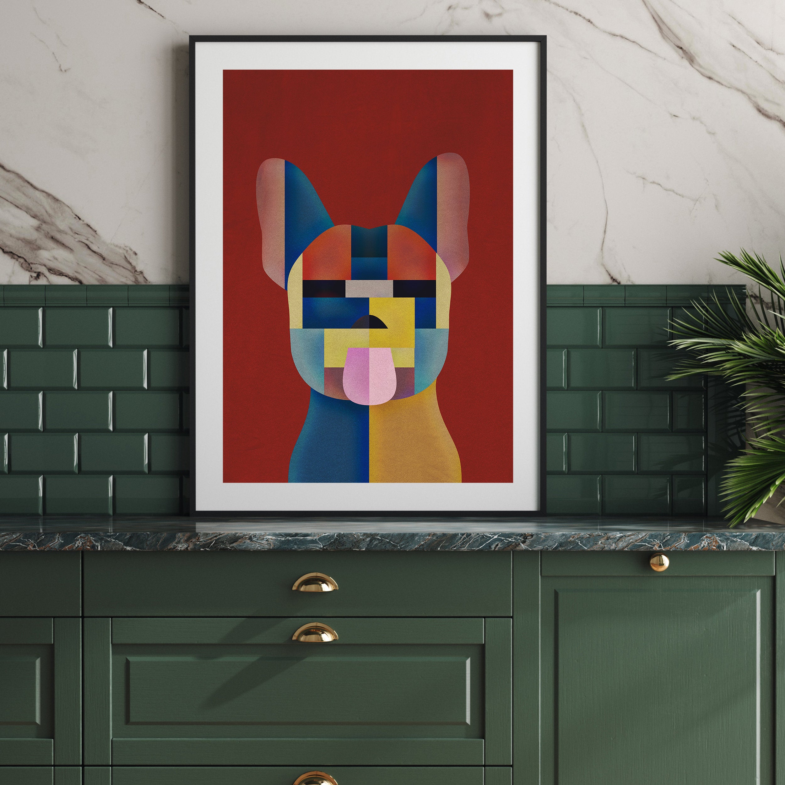 Abstract French Bulldog Dog Art Print