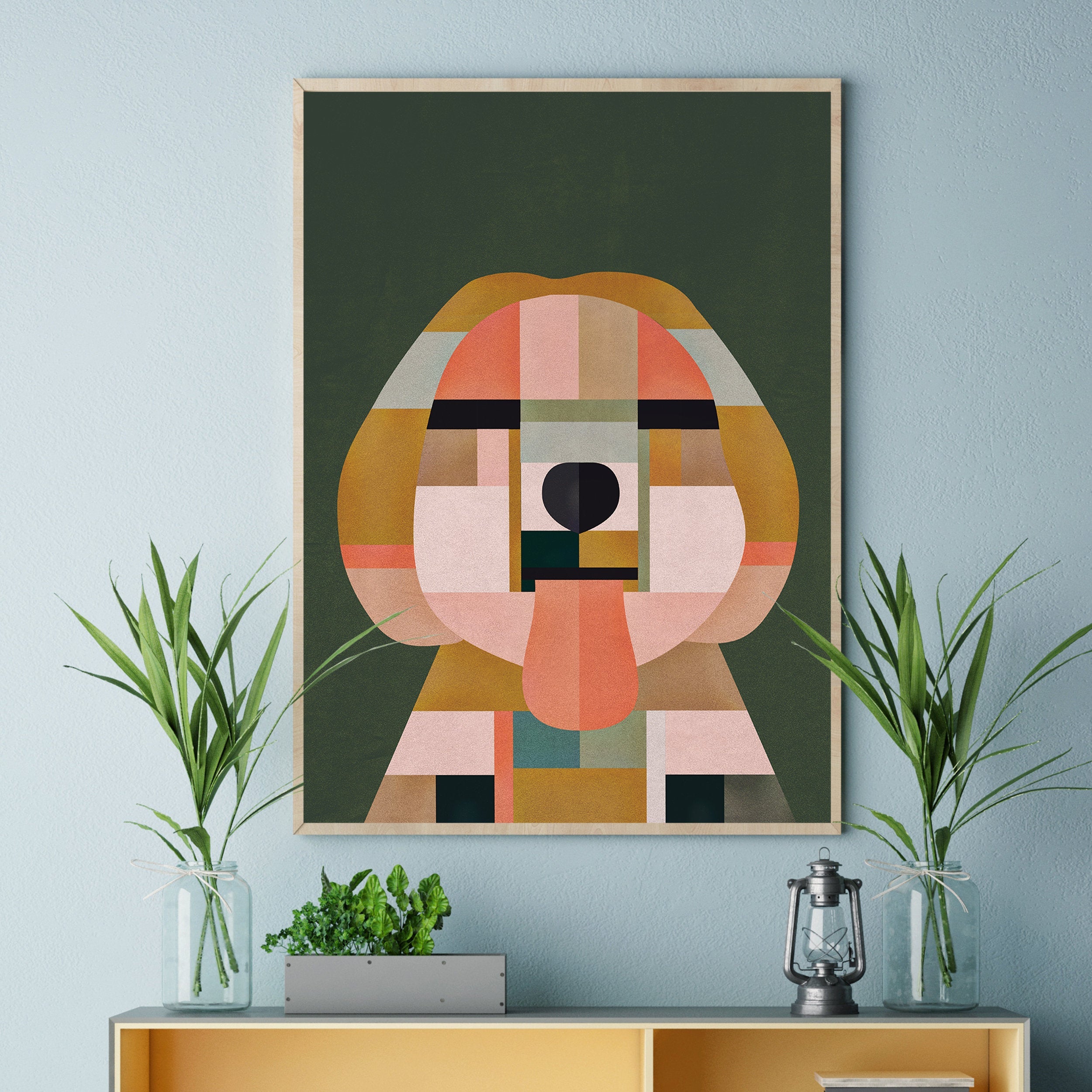 Abstract Labradoodle, Goldendoodle Dog Art Print