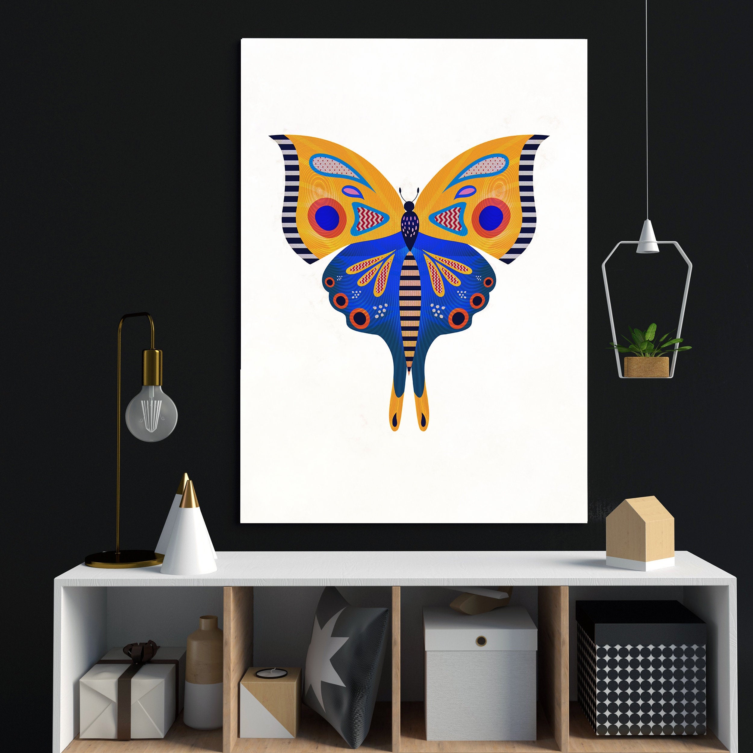 Butterfly Wall Art Print - White